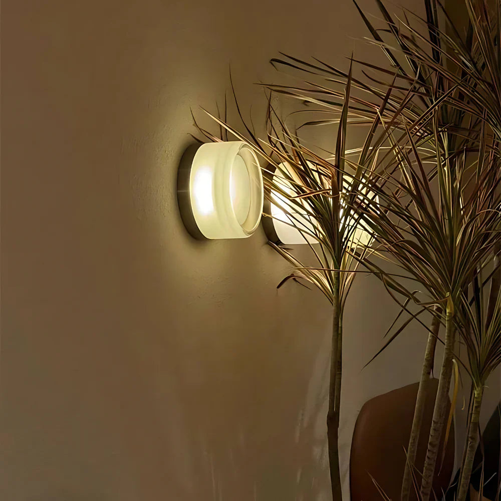 Dimple Glass Wall Sconce | Dusk-to-Dawn Sensor, 3000K Warm White