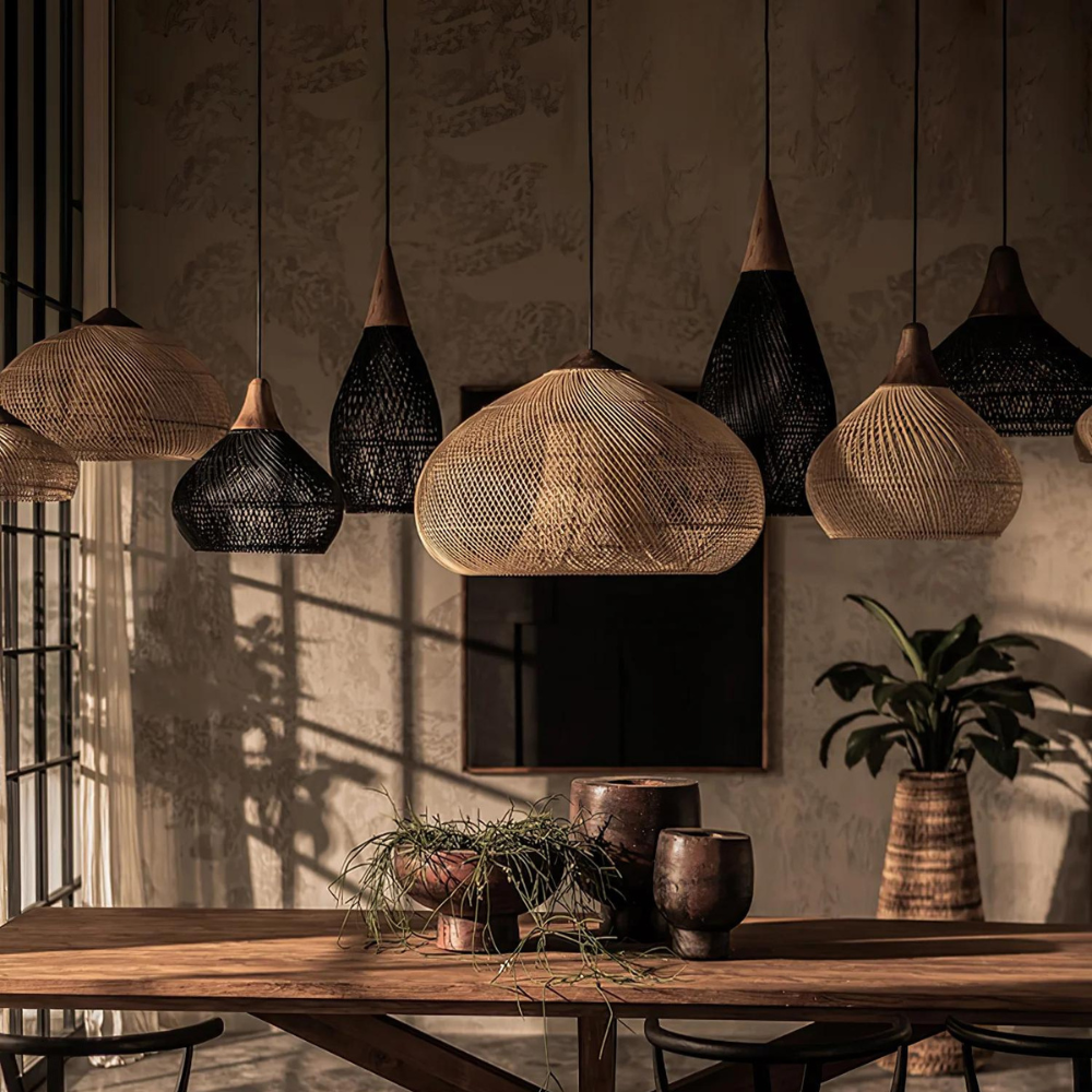 Rattan Pendant Light | Handwoven Boho, E27 Natural Fibre