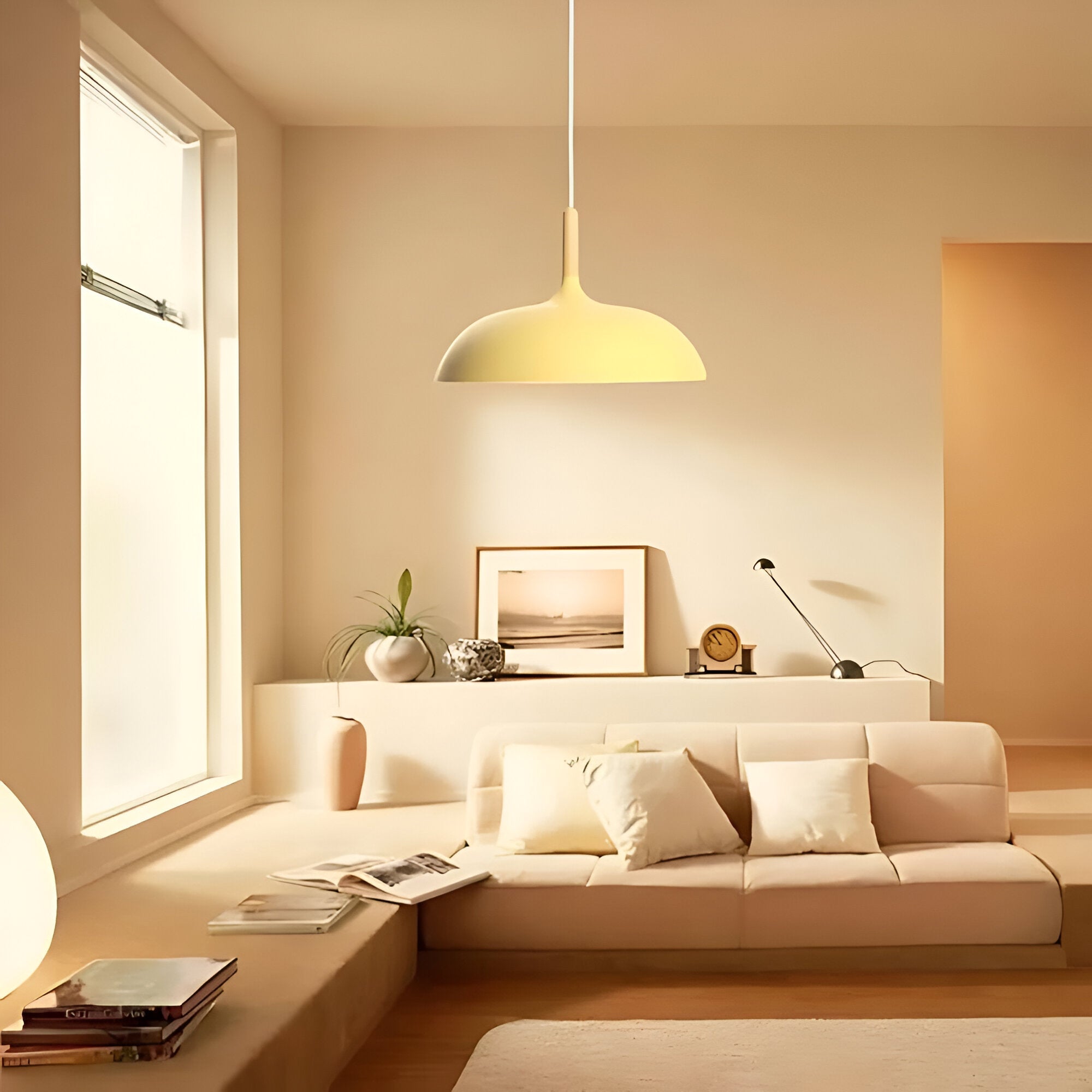 Wood and Iron Pendant Light | Japandi Style, E27, 4 Sizes