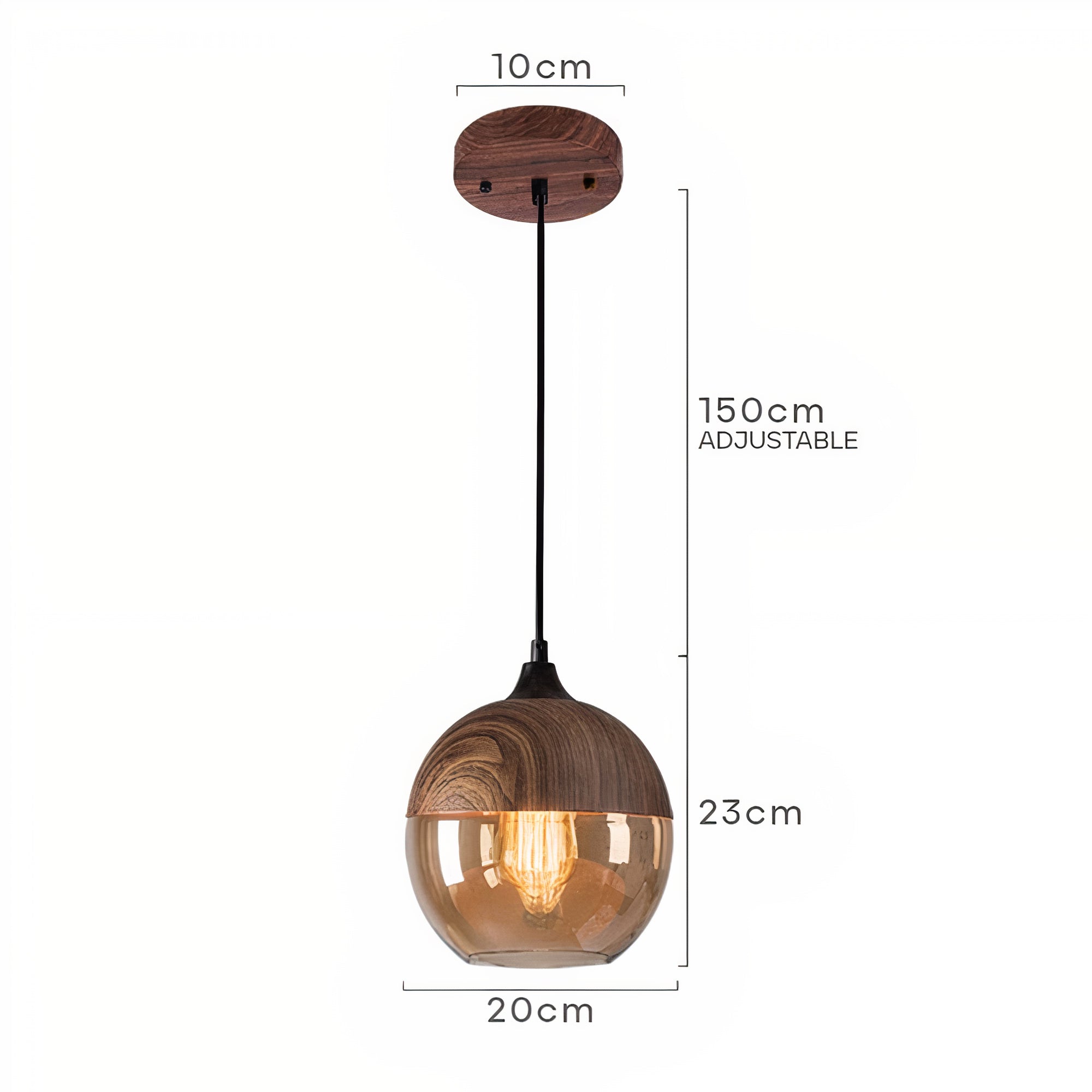Wood and Coloured Glass Pendant Light | Warm, Modern Design