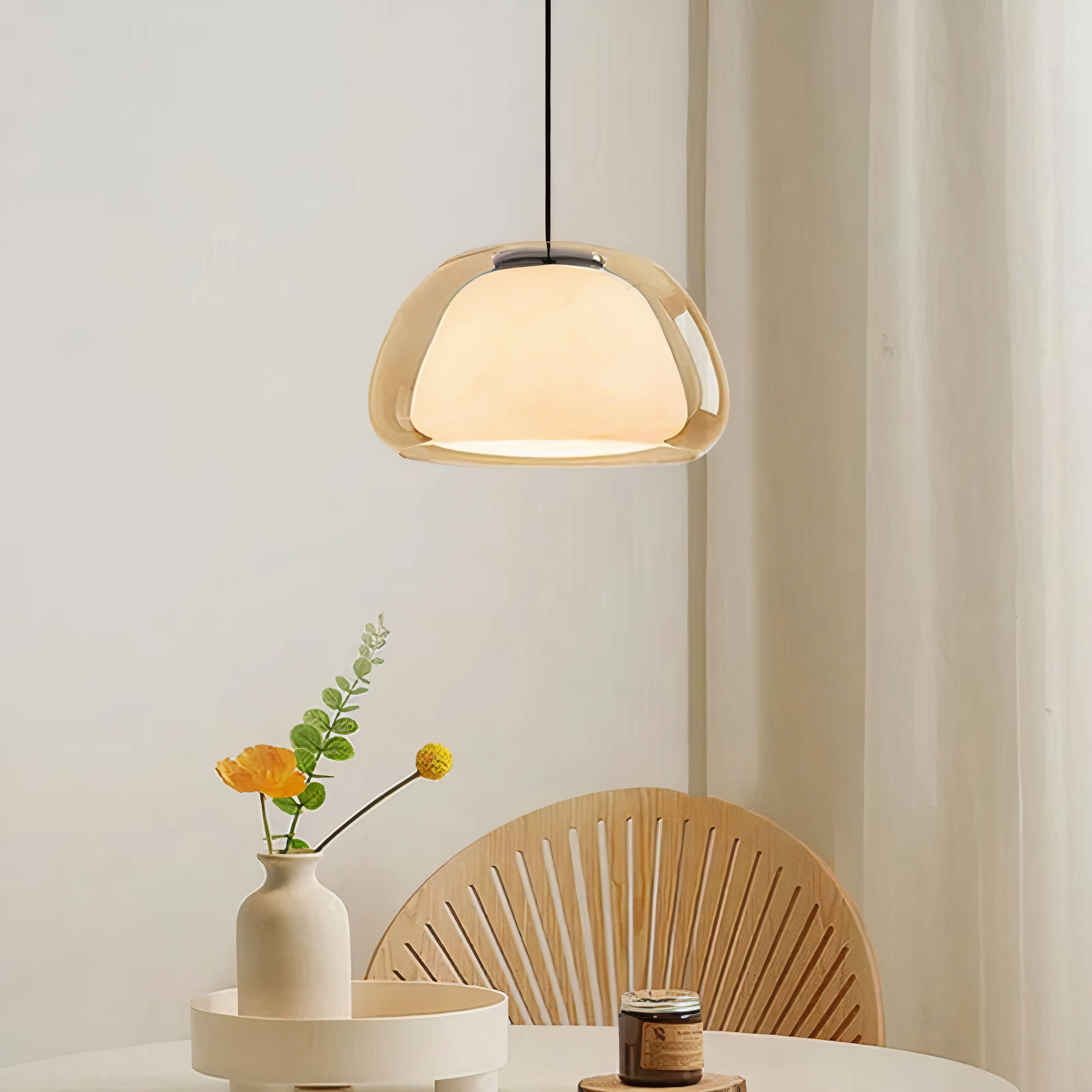 Round Glass Pendant Light | Minimalist Design, E27