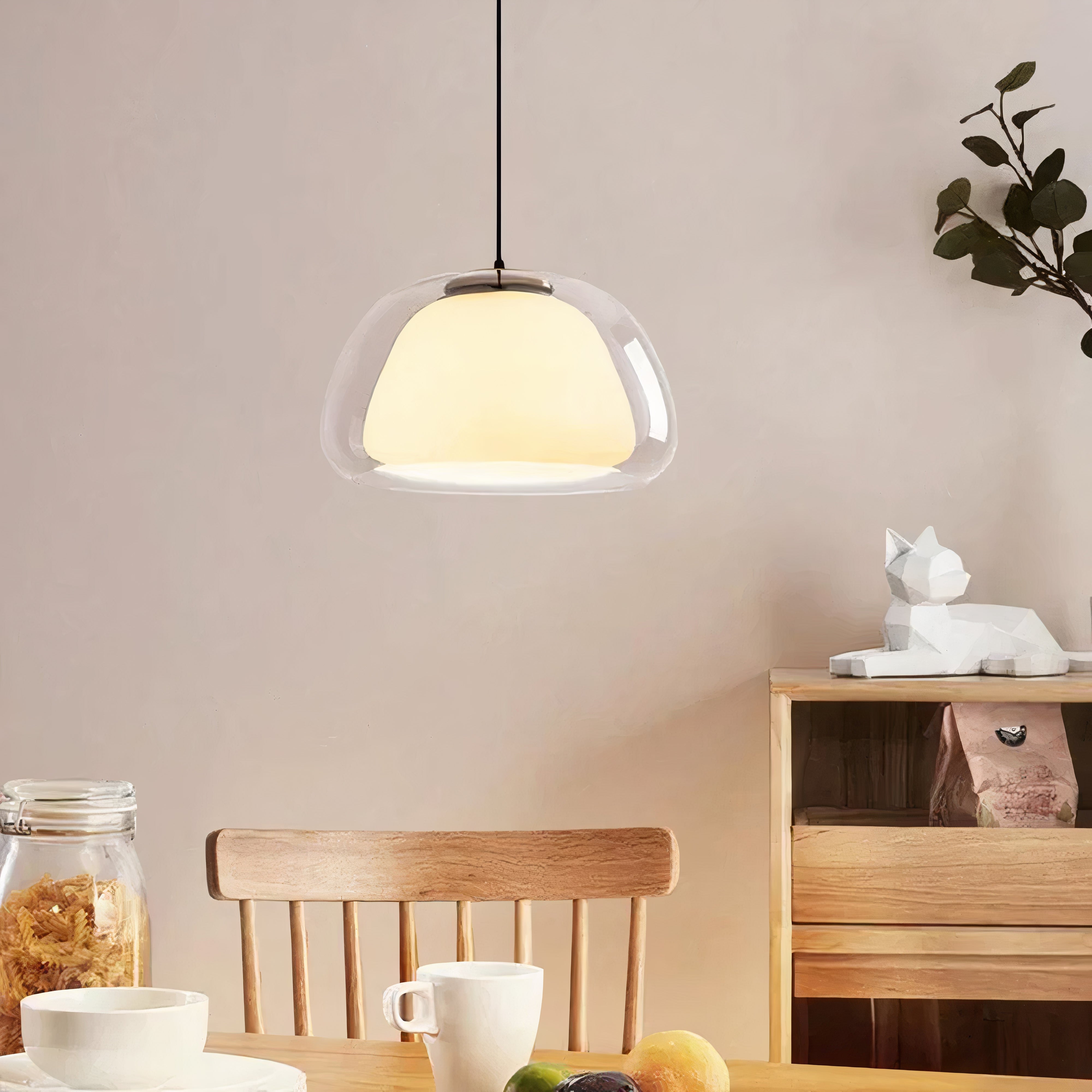 Round Glass Pendant Light | Minimalist Design, E27