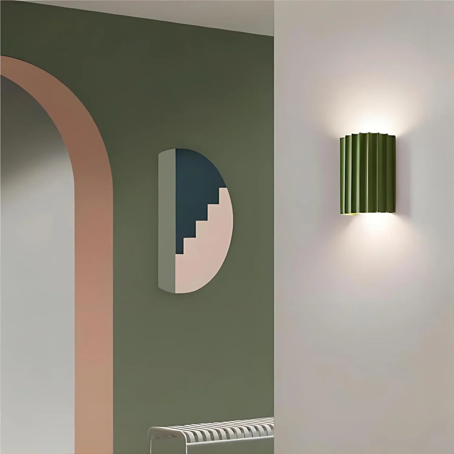 Nordic Resin Wall Light | Sculptural Wave Shade, Warm Glow