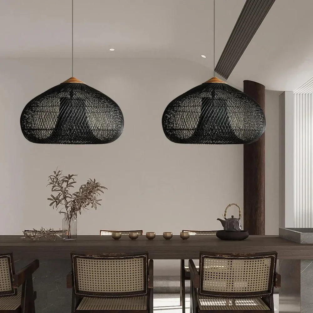 Rattan Pendant Light | Handwoven Boho, E27 Natural Fibre
