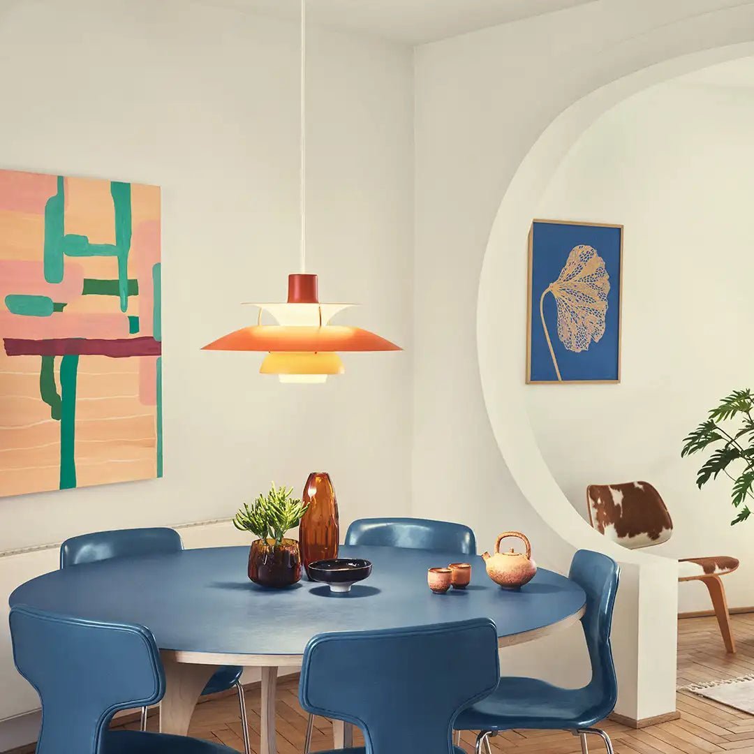 Round Flat LED Pendant Light | Scandinavian Metal, Dimmable E27