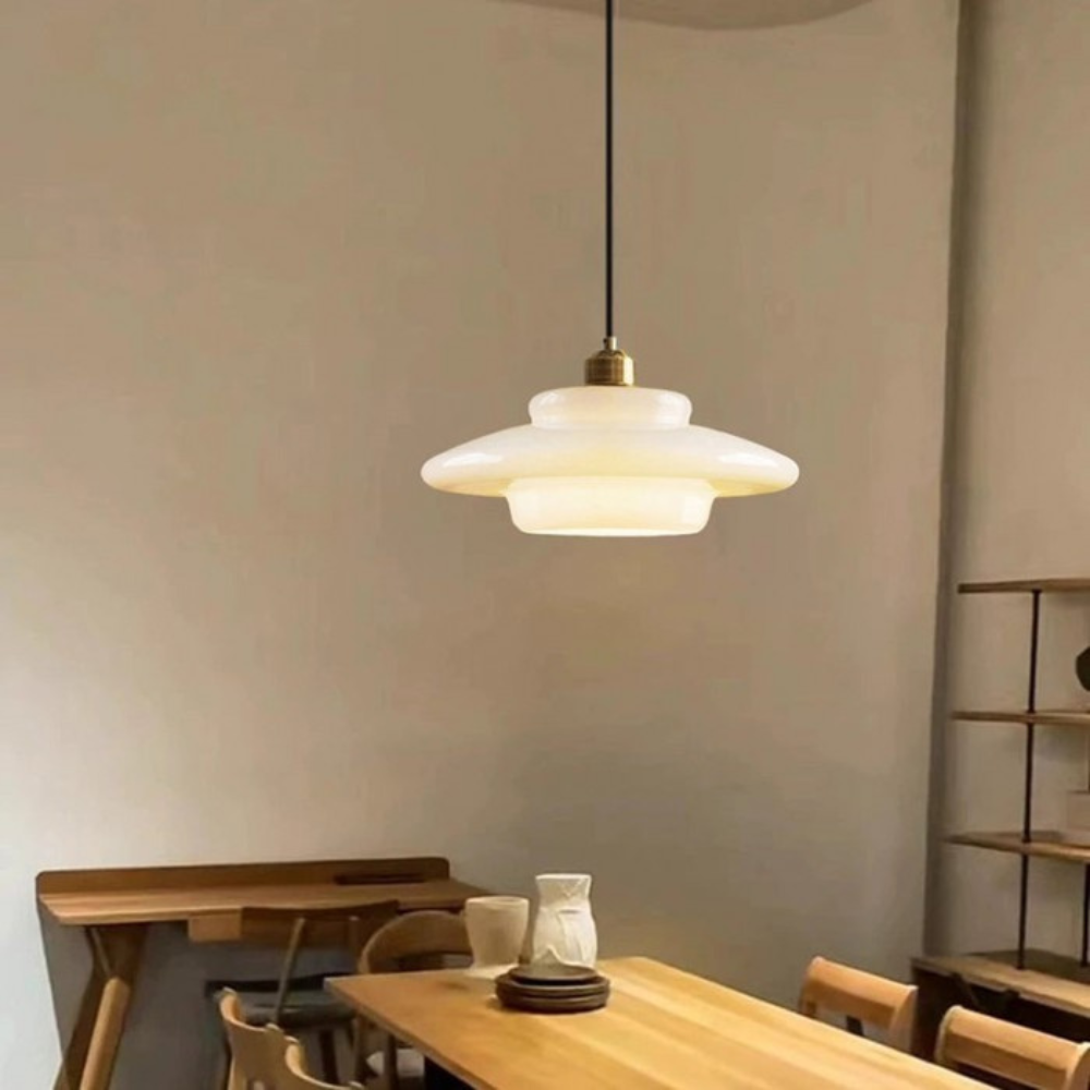 Art Deco Glass Pendant Light | Brass and Glass, Three Shapes