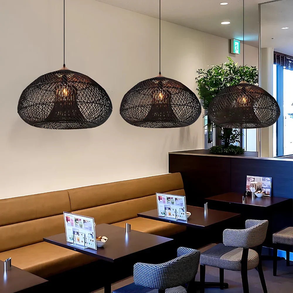 Rattan Pendant Light | Handwoven Boho, E27 Natural Fibre