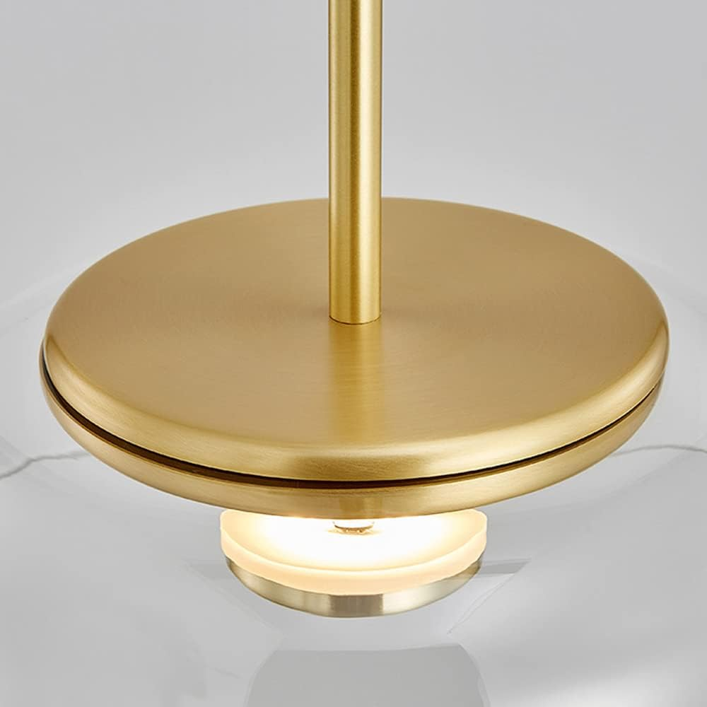 Round Glass Pendant Light | LED, Adjustable Drop, Glass and Metal