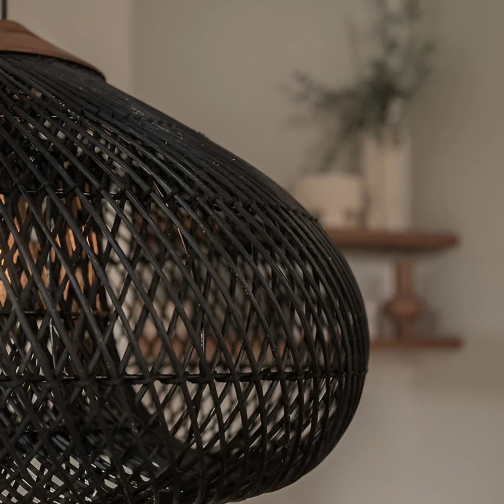 Handwoven Rattan Pendant Light | Japandi Style, E27