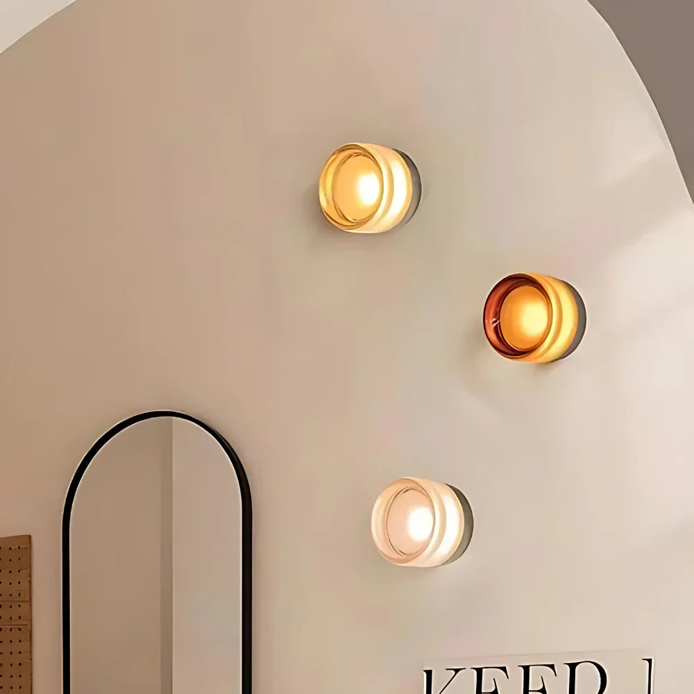 Dimple Glass Wall Sconce | Dusk-to-Dawn Sensor, 3000K Warm White