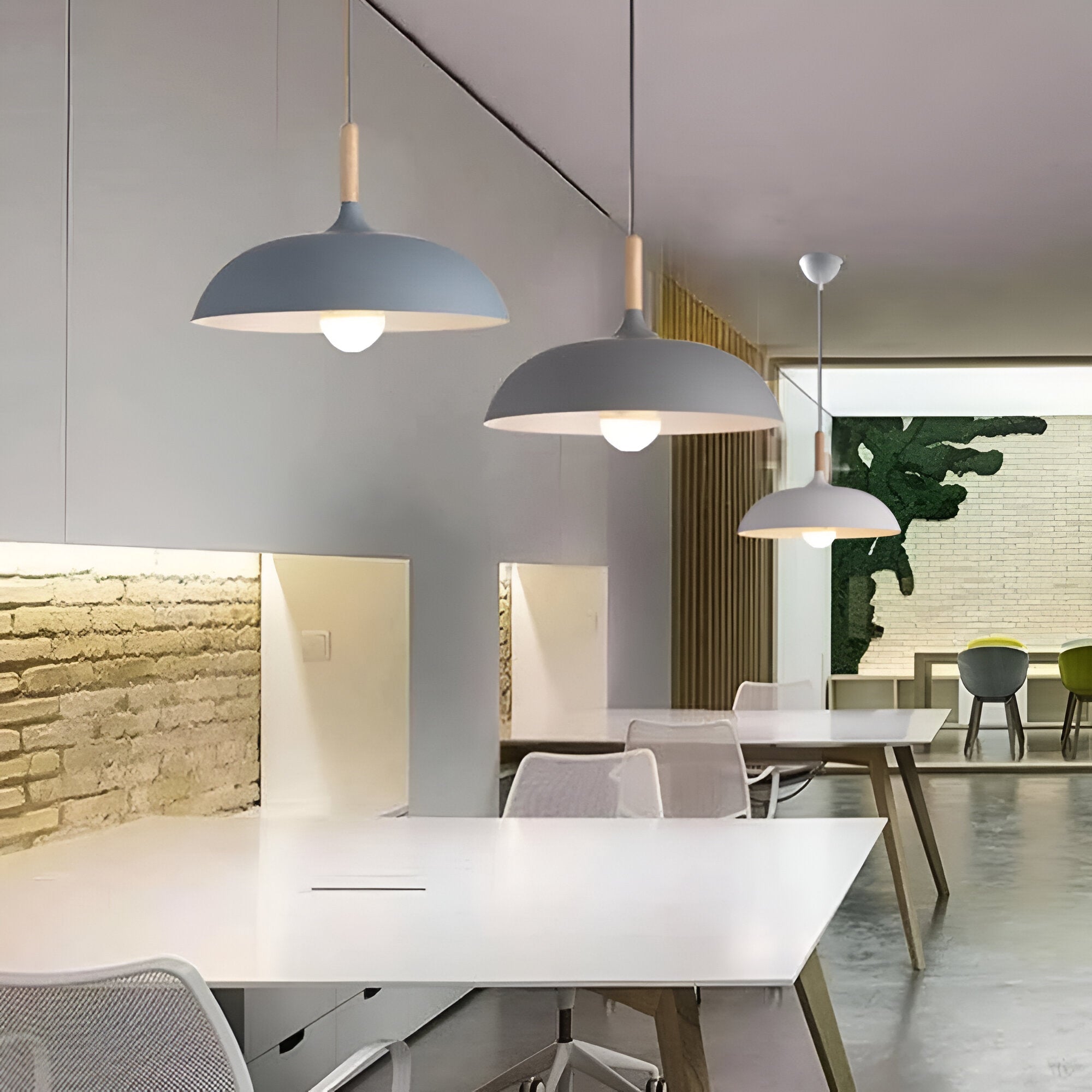 Wood and Iron Pendant Light | Japandi Style, E27, 4 Sizes