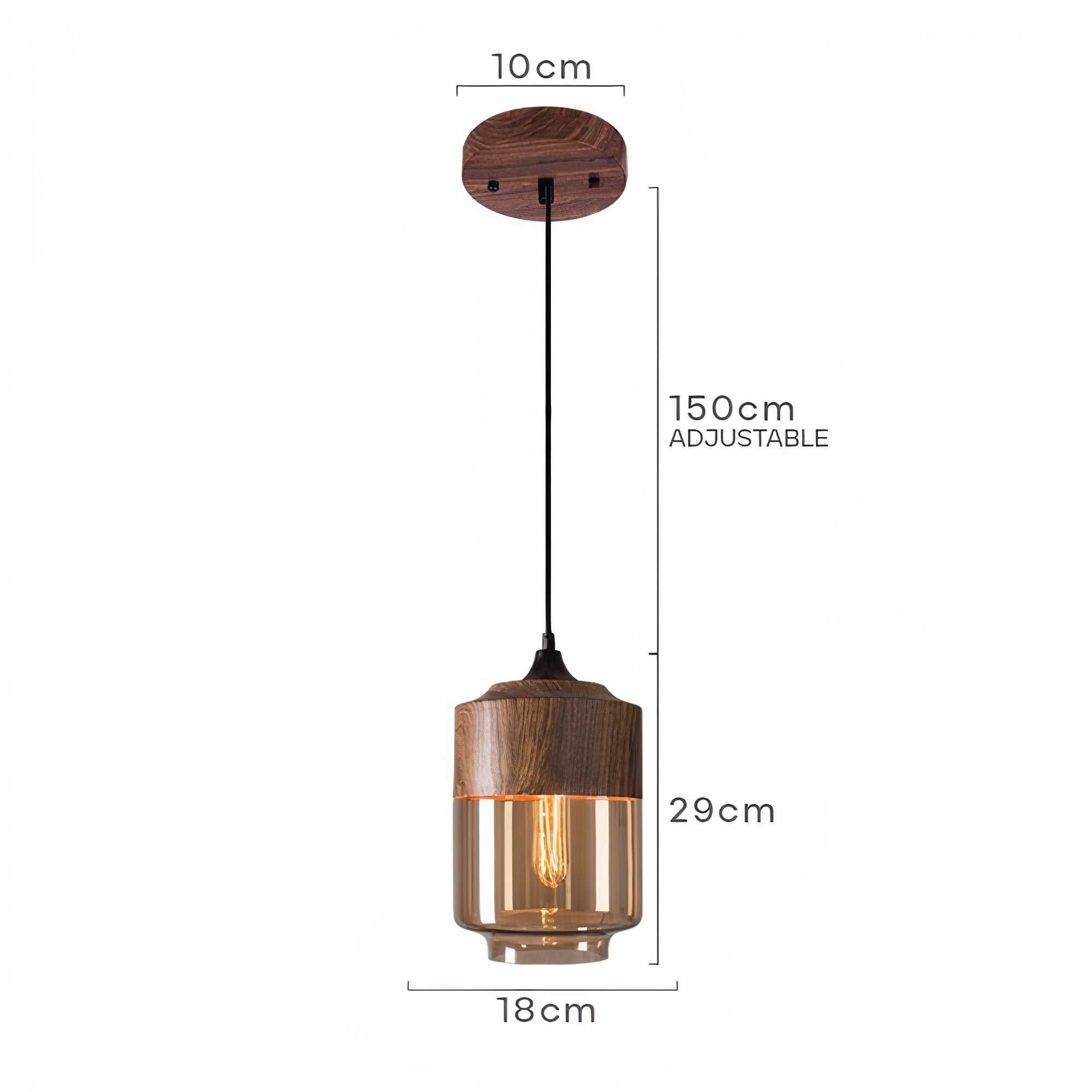 Wood and Coloured Glass Pendant Light | Warm, Modern Design