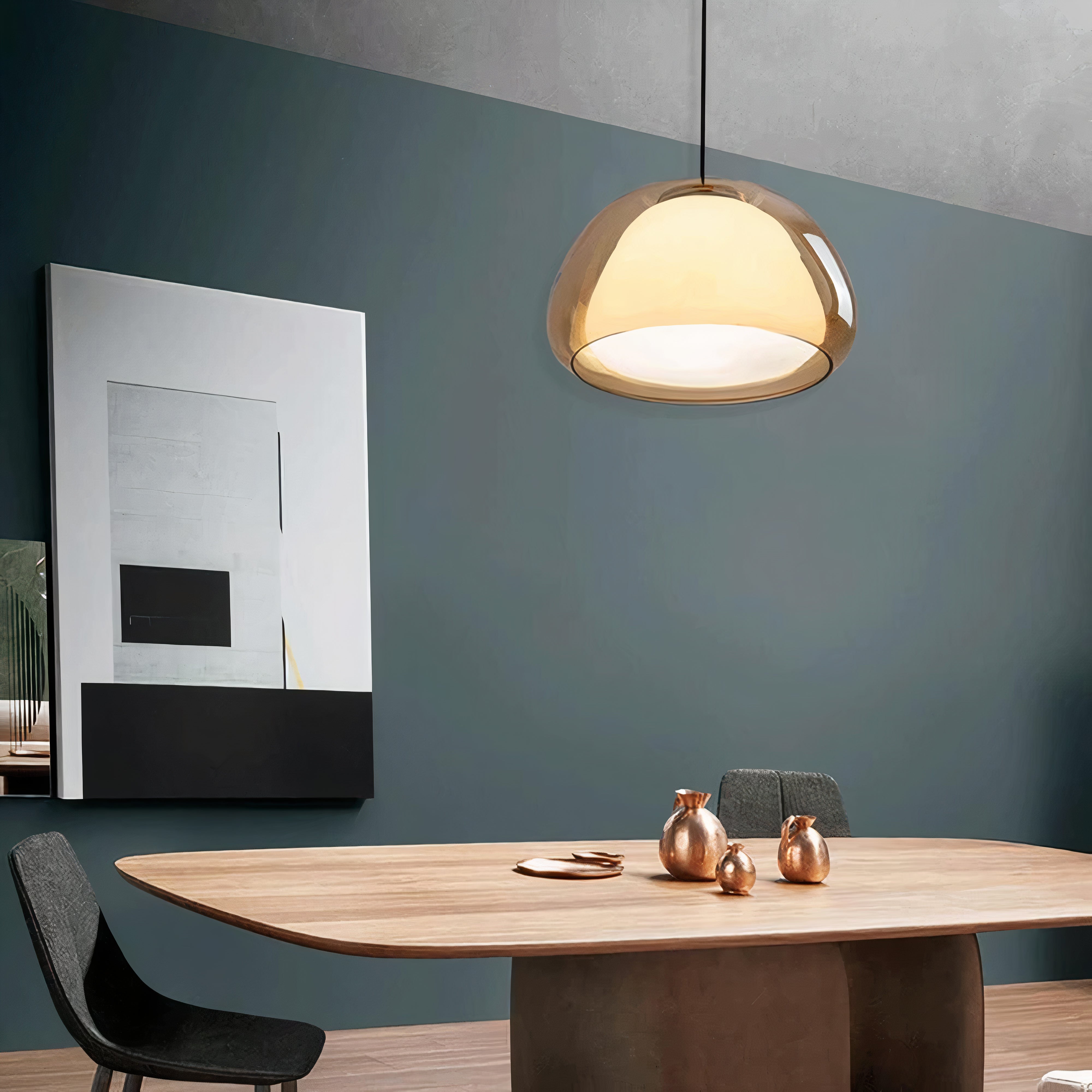 Round Glass Pendant Light | Minimalist Design, E27