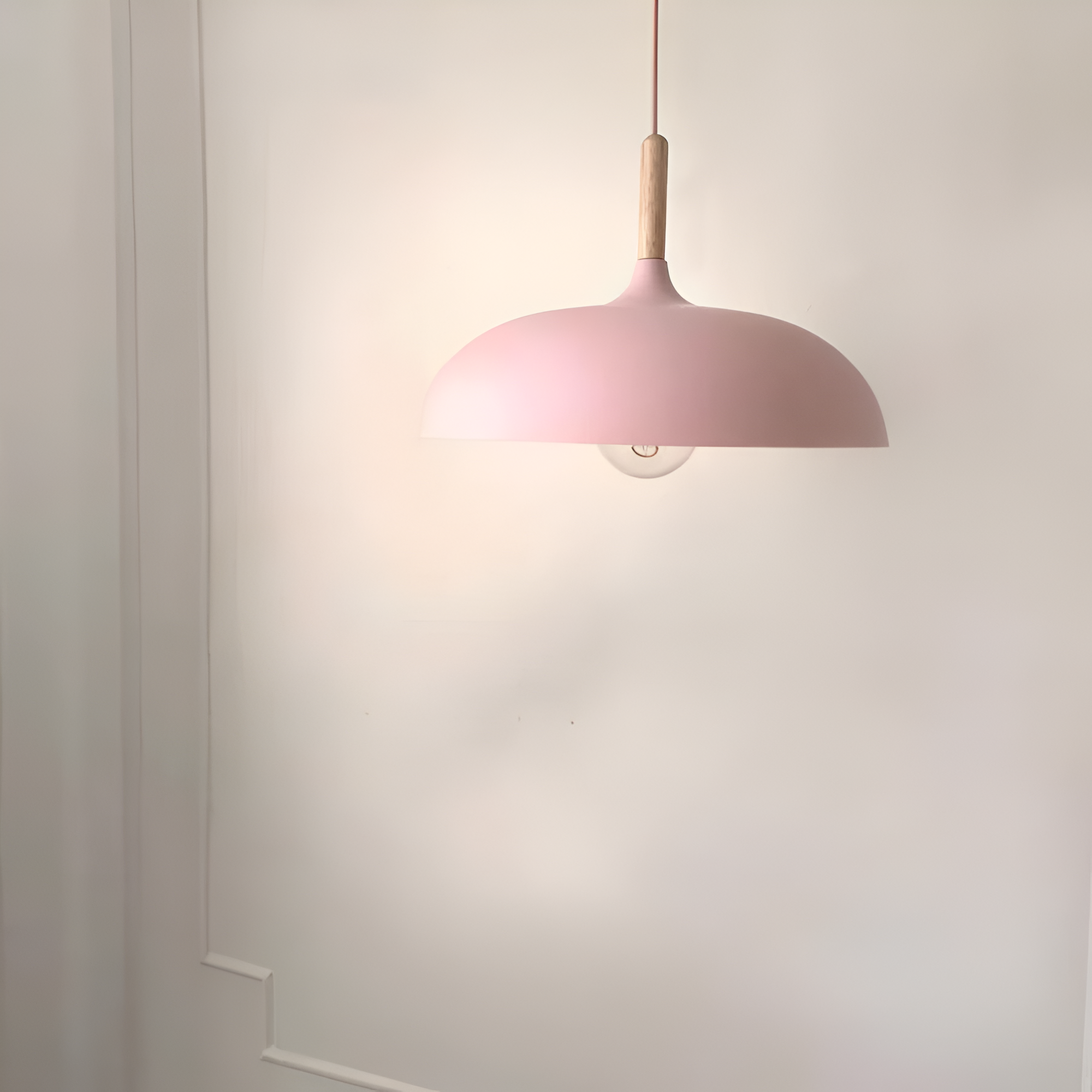 Wood and Iron Pendant Light | Japandi Style, E27, 4 Sizes