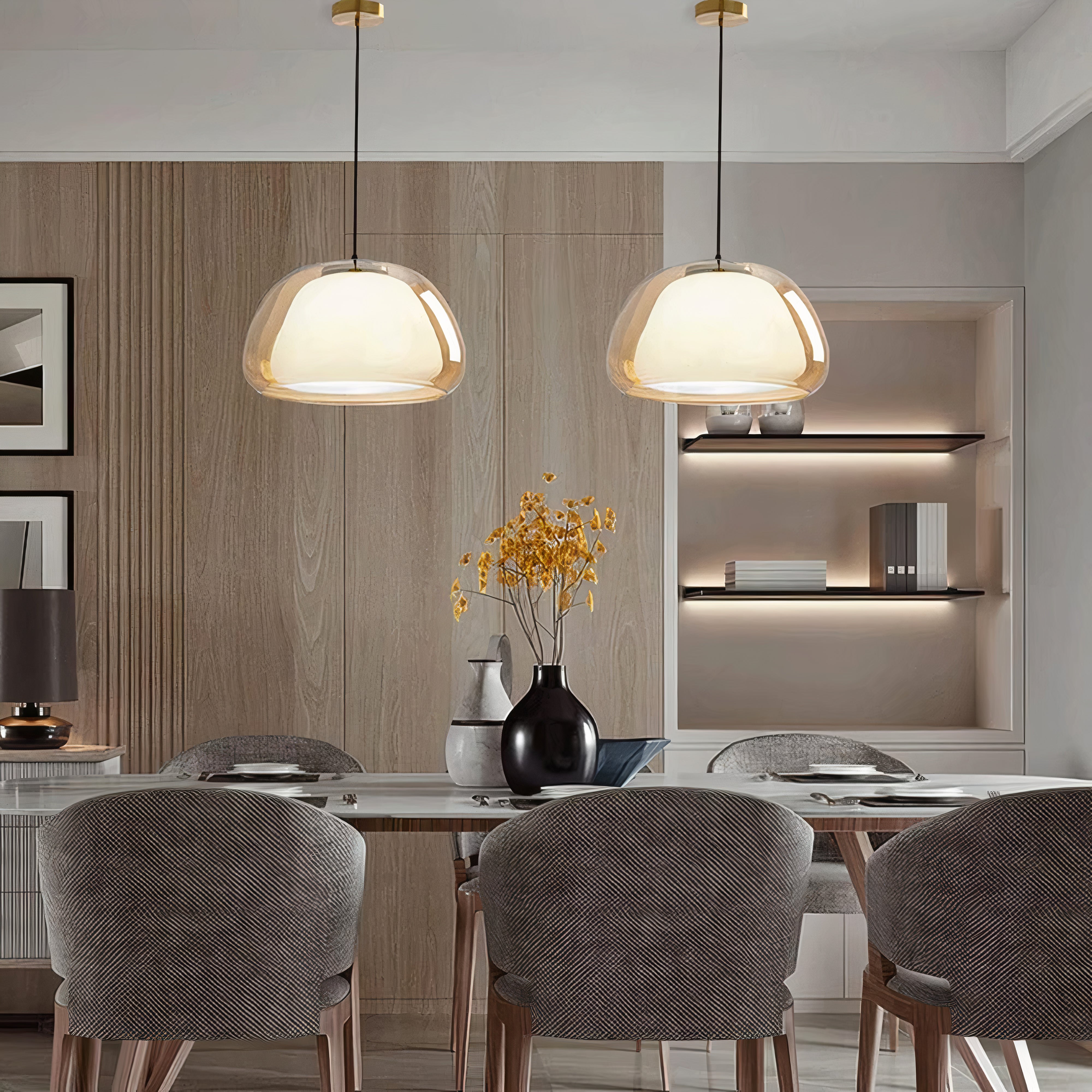 Round Glass Pendant Light | Minimalist Design, E27