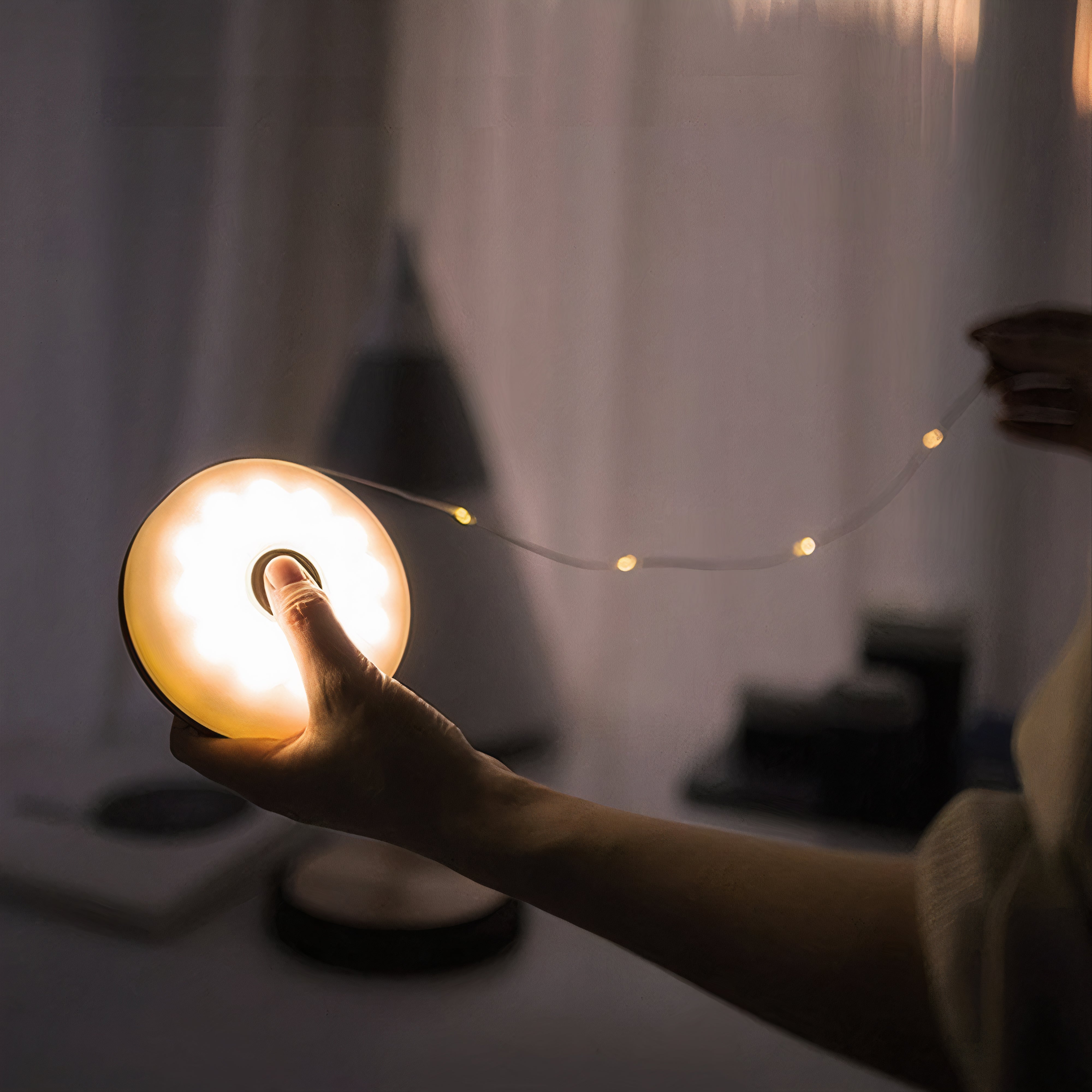 Retractable LED String Lights with Lantern | 2-in-1, USB-C Rechargeable
