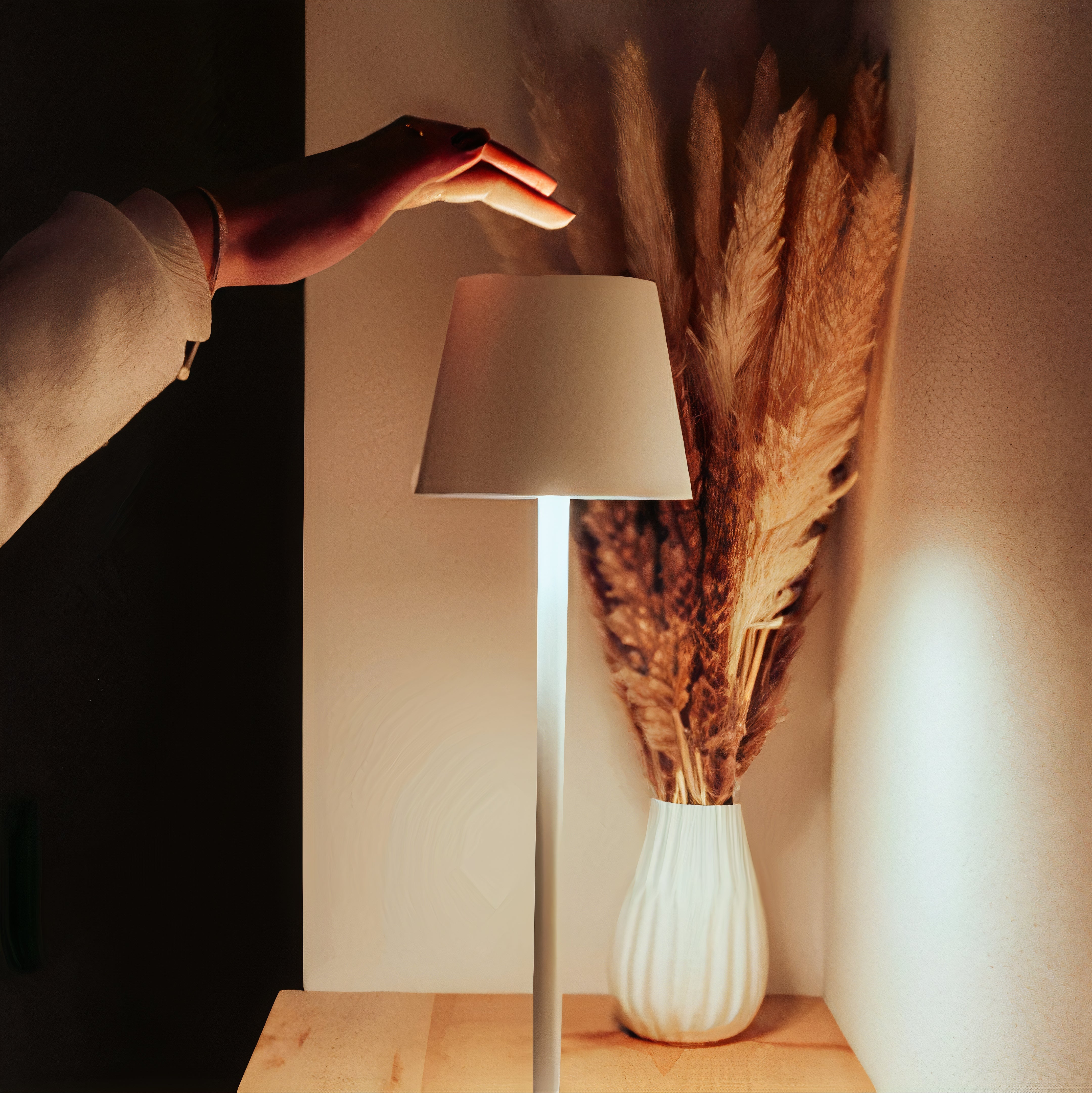 Wireless LED Table Lamp | Dimmable Metal Design, IP54 Rated