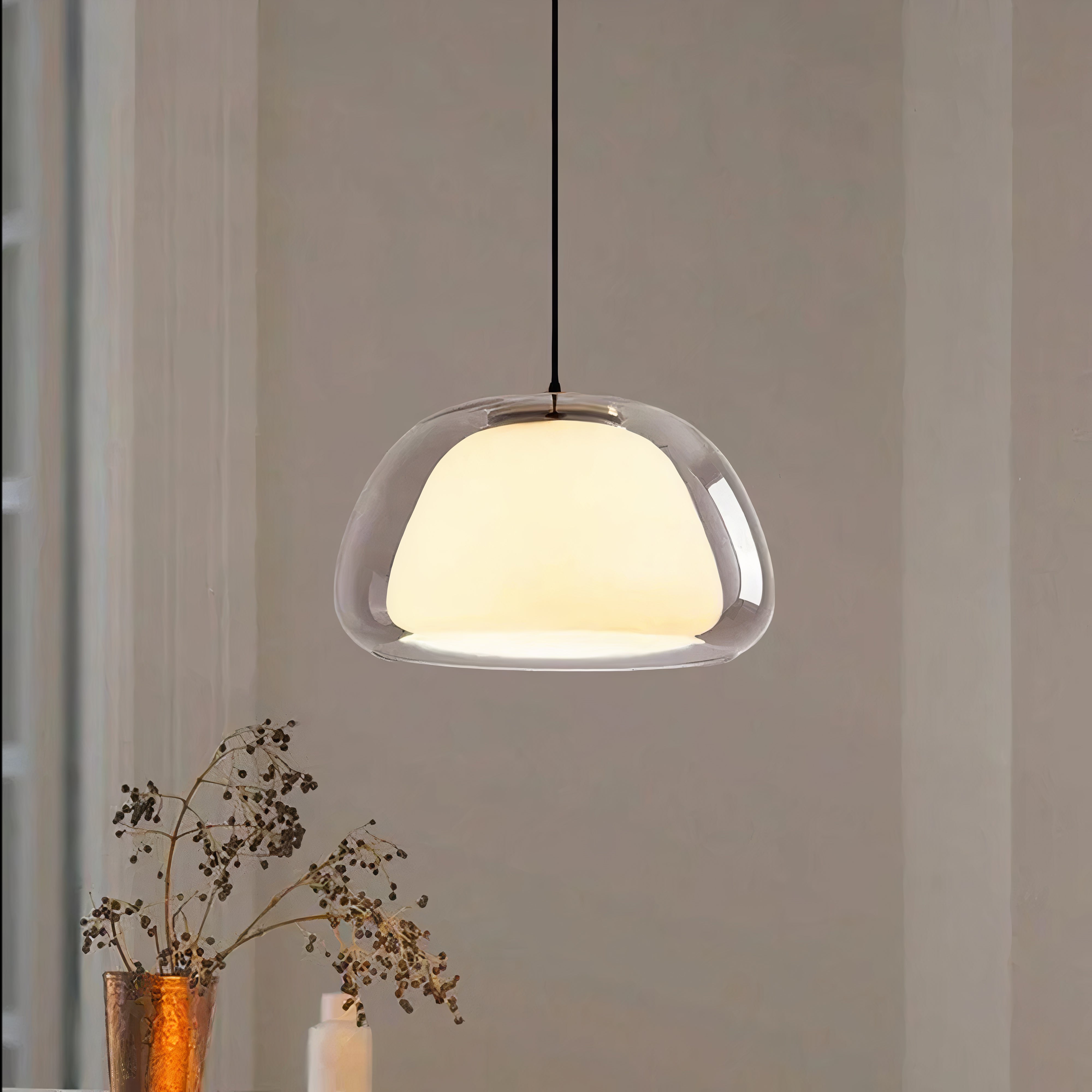 Round Glass Pendant Light | Minimalist Design, E27