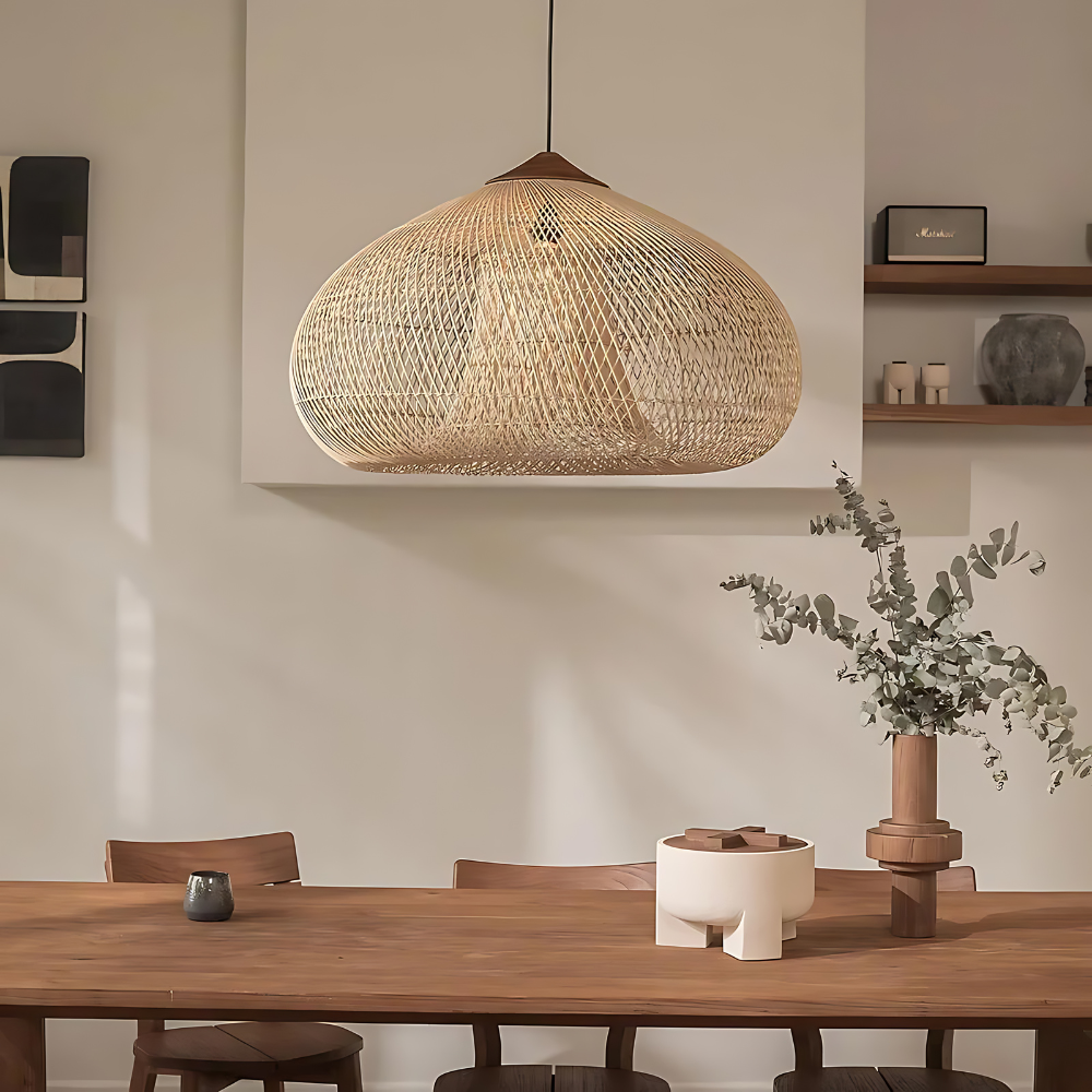 Rattan Pendant Light | Handwoven Boho, E27 Natural Fibre