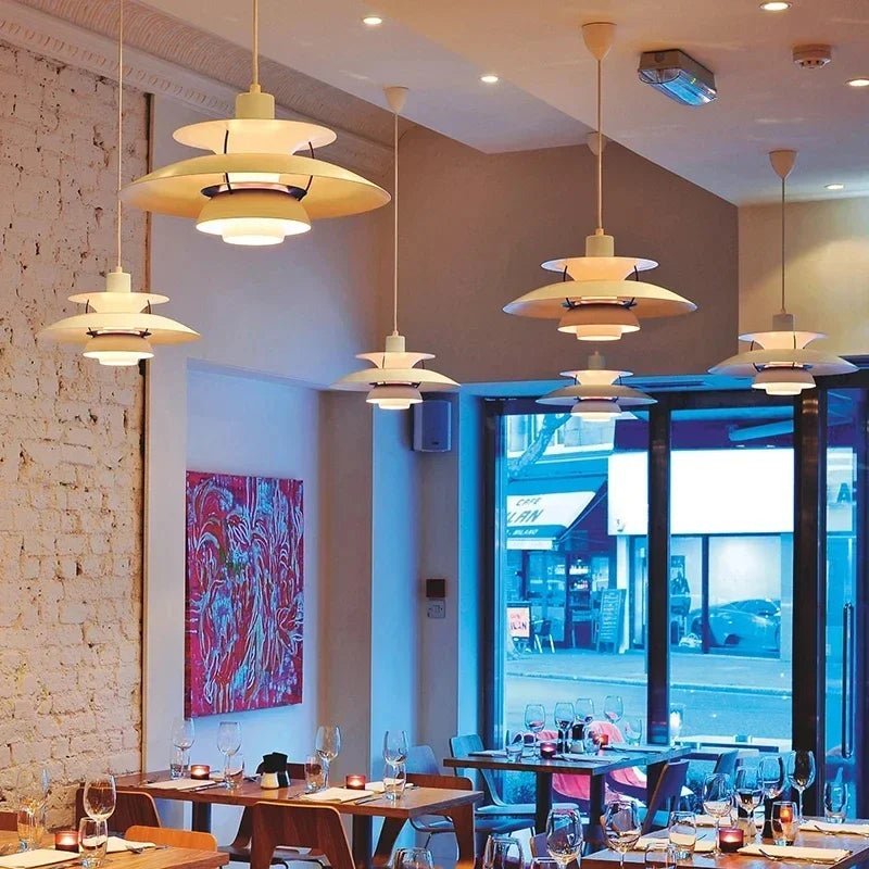 Round Flat LED Pendant Light | Scandinavian Metal, Dimmable E27
