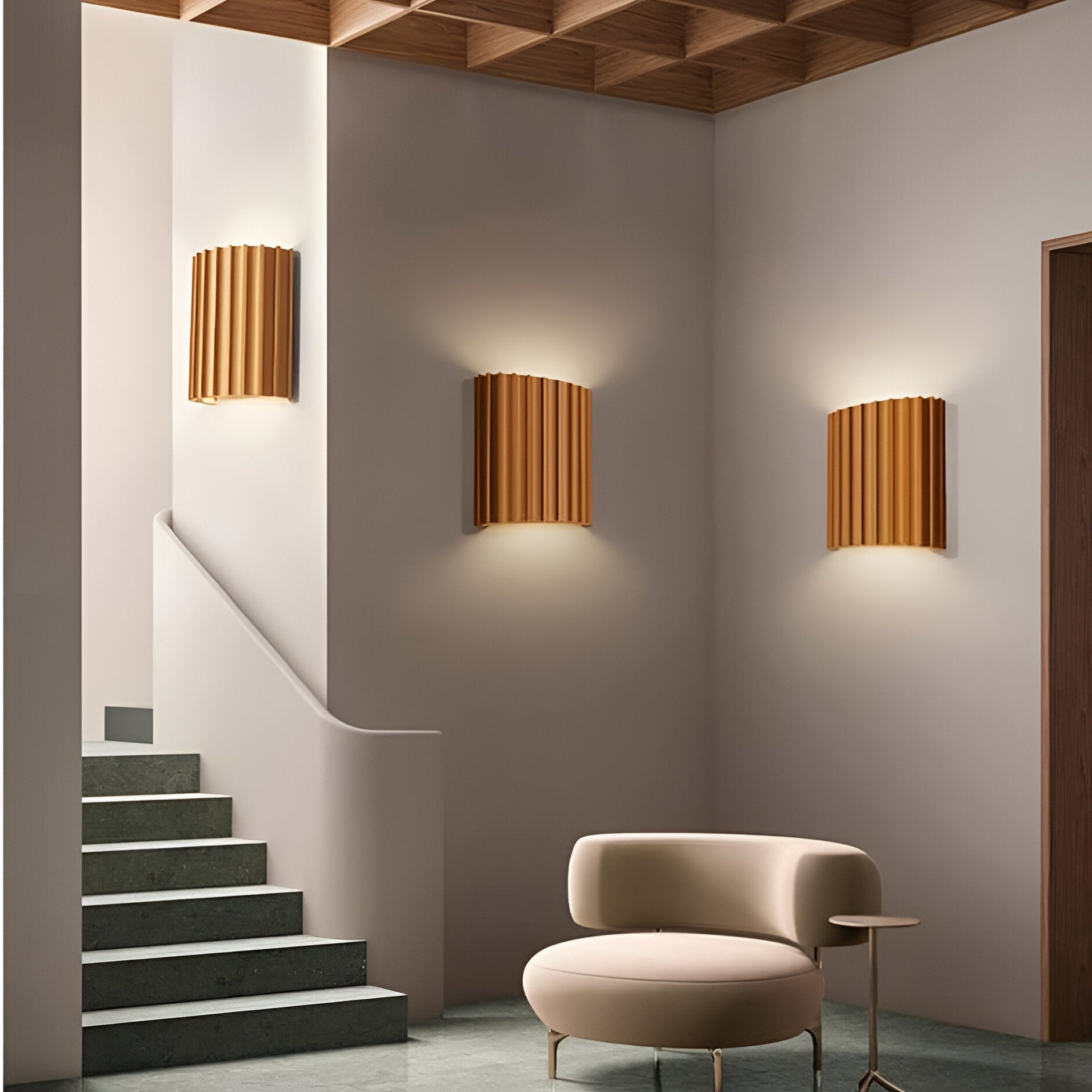 Nordic Resin Wall Light | Sculptural Wave Shade, Warm Glow