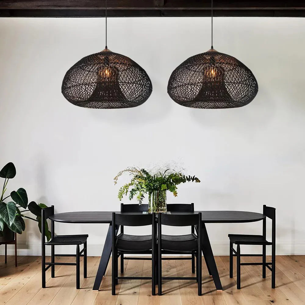 Handwoven Rattan Pendant Light | Japandi Style, E27