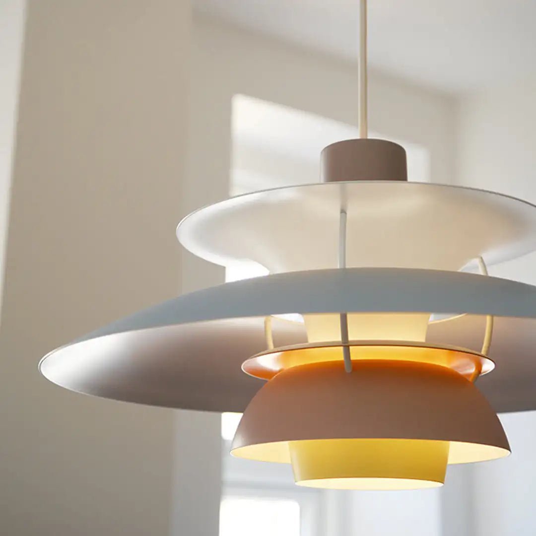 Round Flat LED Pendant Light | Scandinavian Metal, Dimmable E27