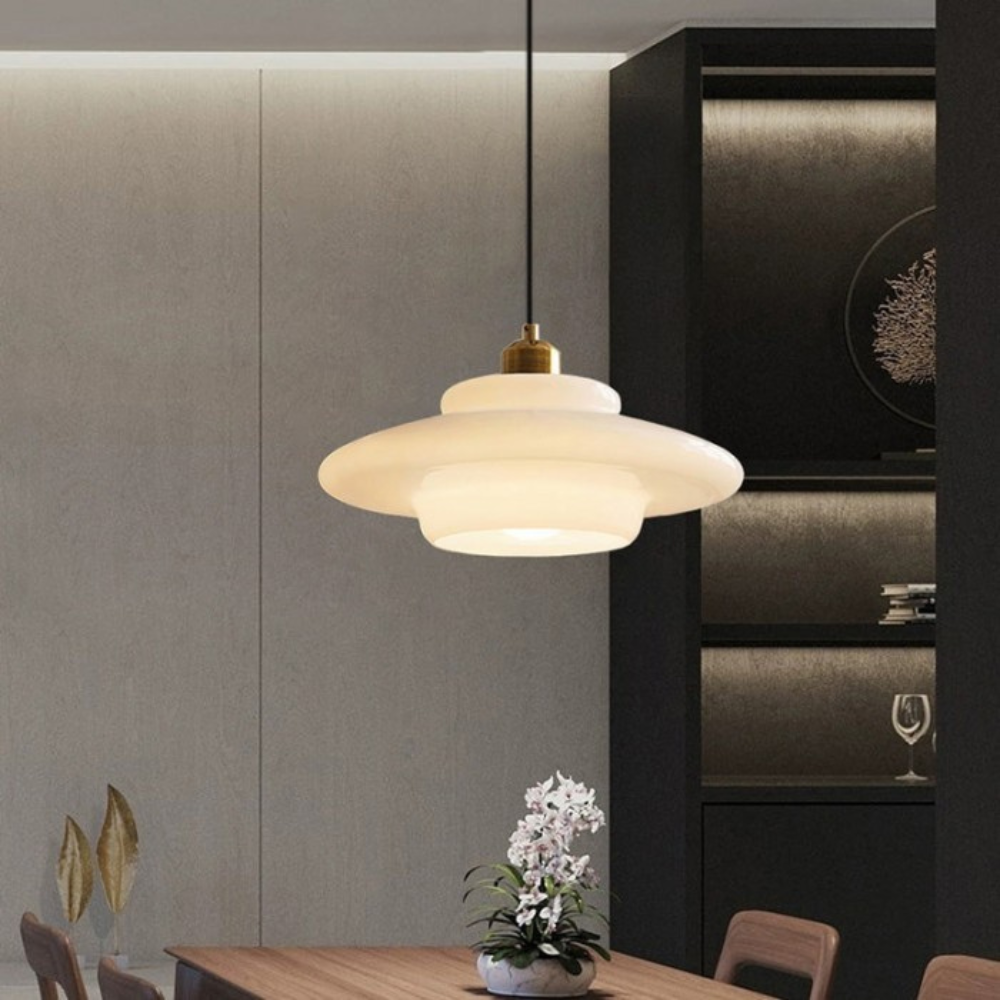 Art Deco Glass Pendant Light | Brass and Glass, Three Shapes
