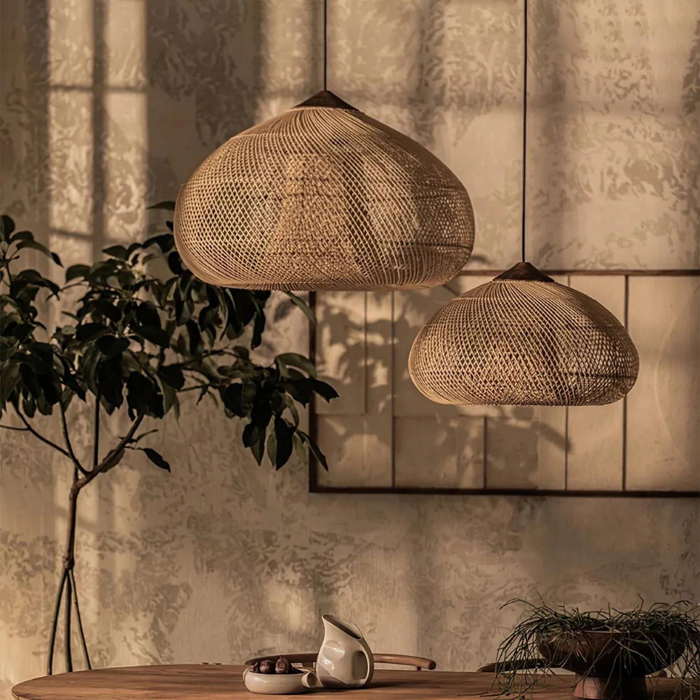 Rattan Pendant Light | Handwoven Boho, E27 Natural Fibre