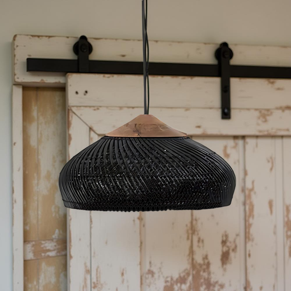 Woven Rattan Dome Pendant Light | Handcrafted Boho, E27
