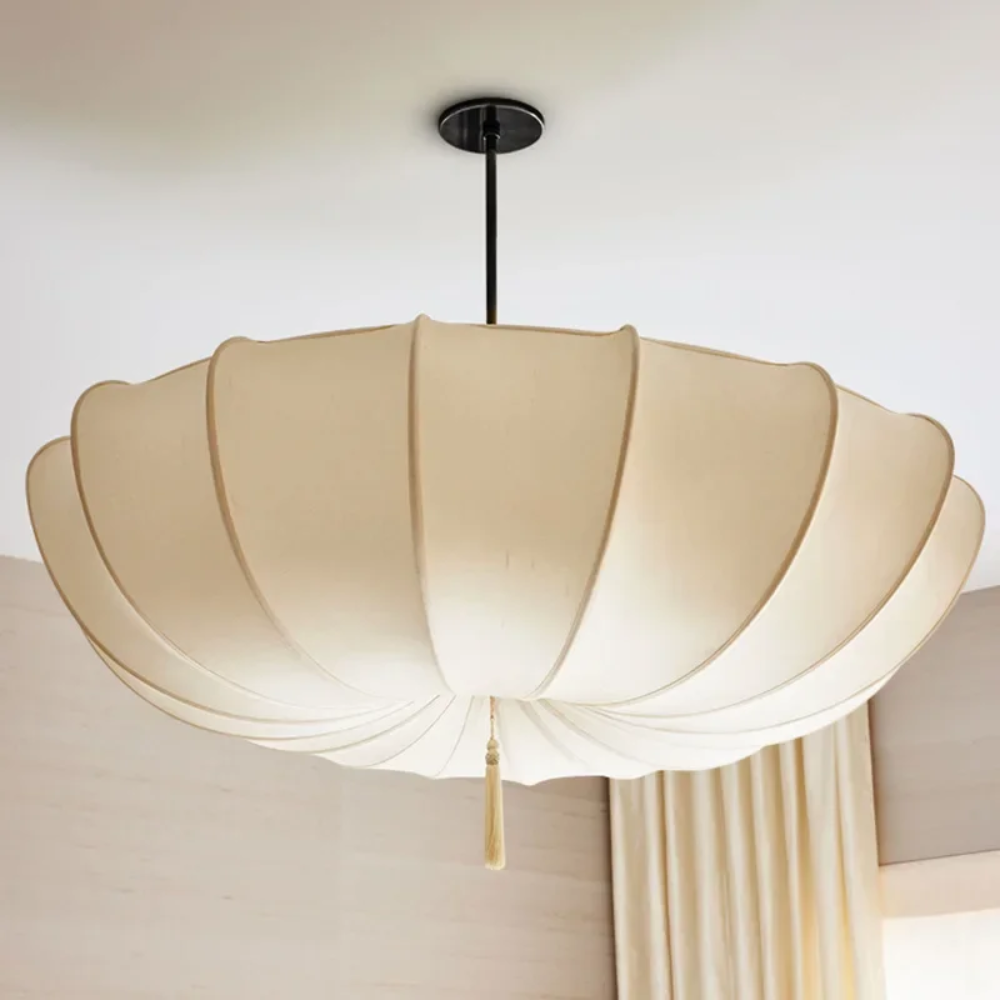 Fabric Pendant Light | Wabi-Sabi Cream, E27 Adjustable Height