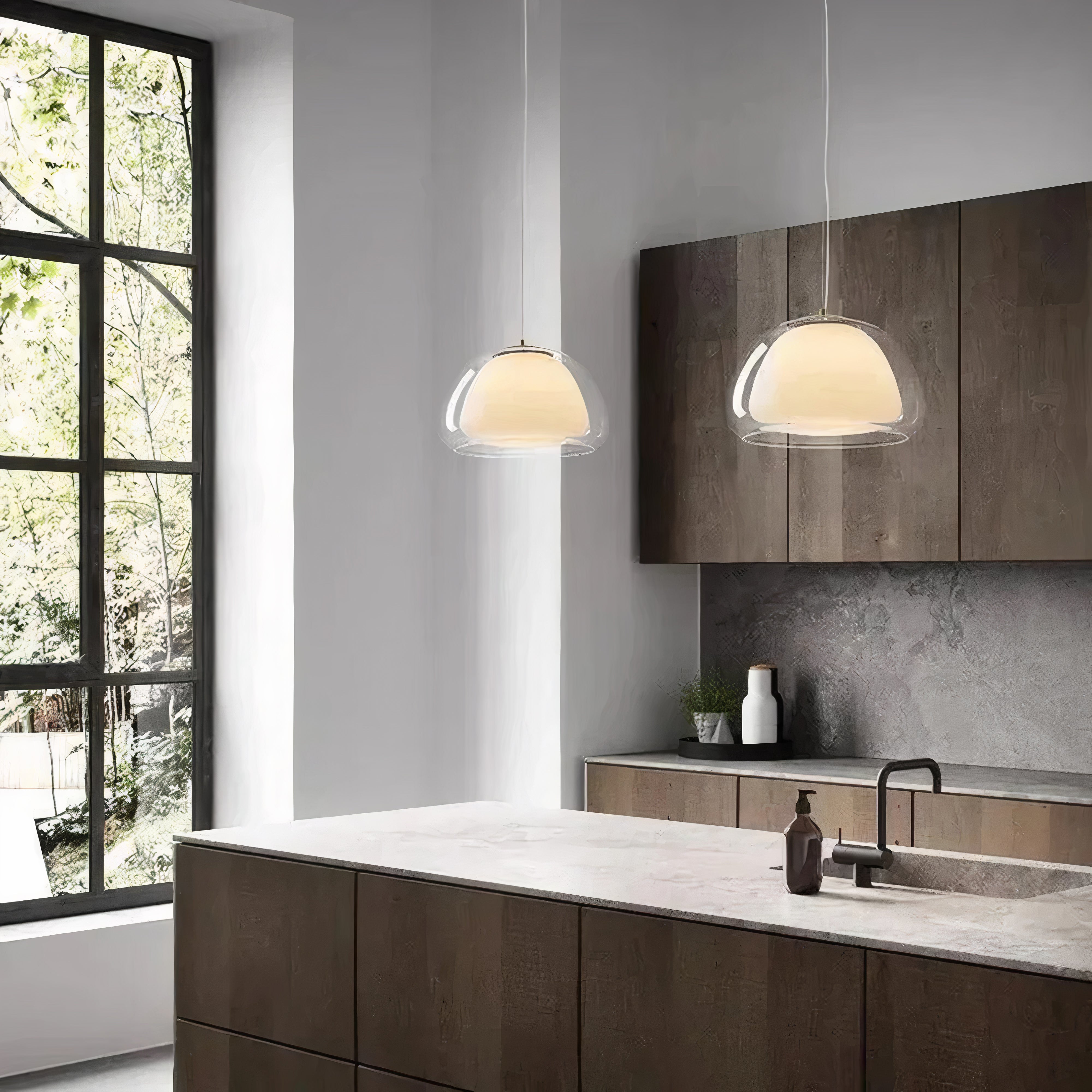 Round Glass Pendant Light | Minimalist Design, E27