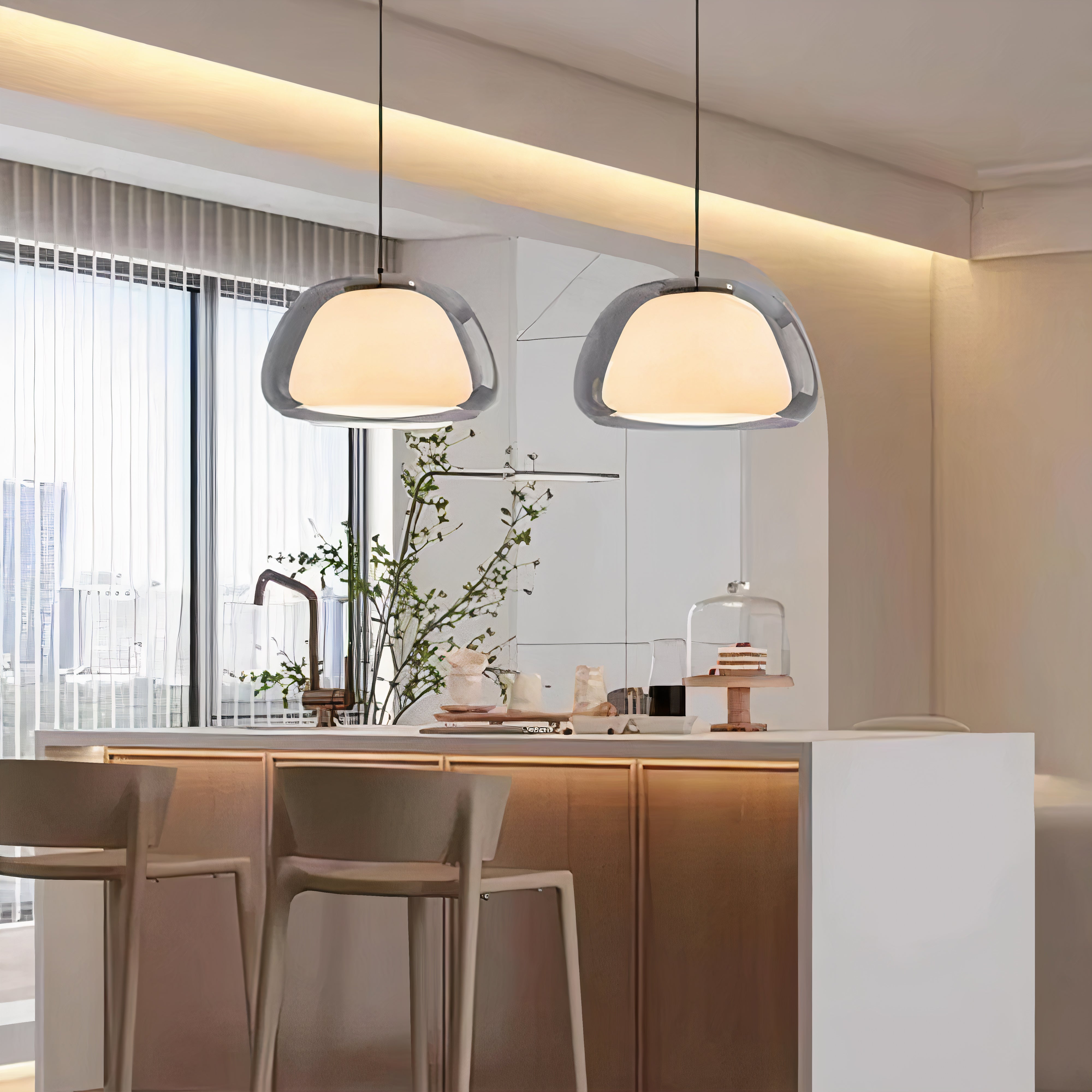 Round Glass Pendant Light | Minimalist Design, E27