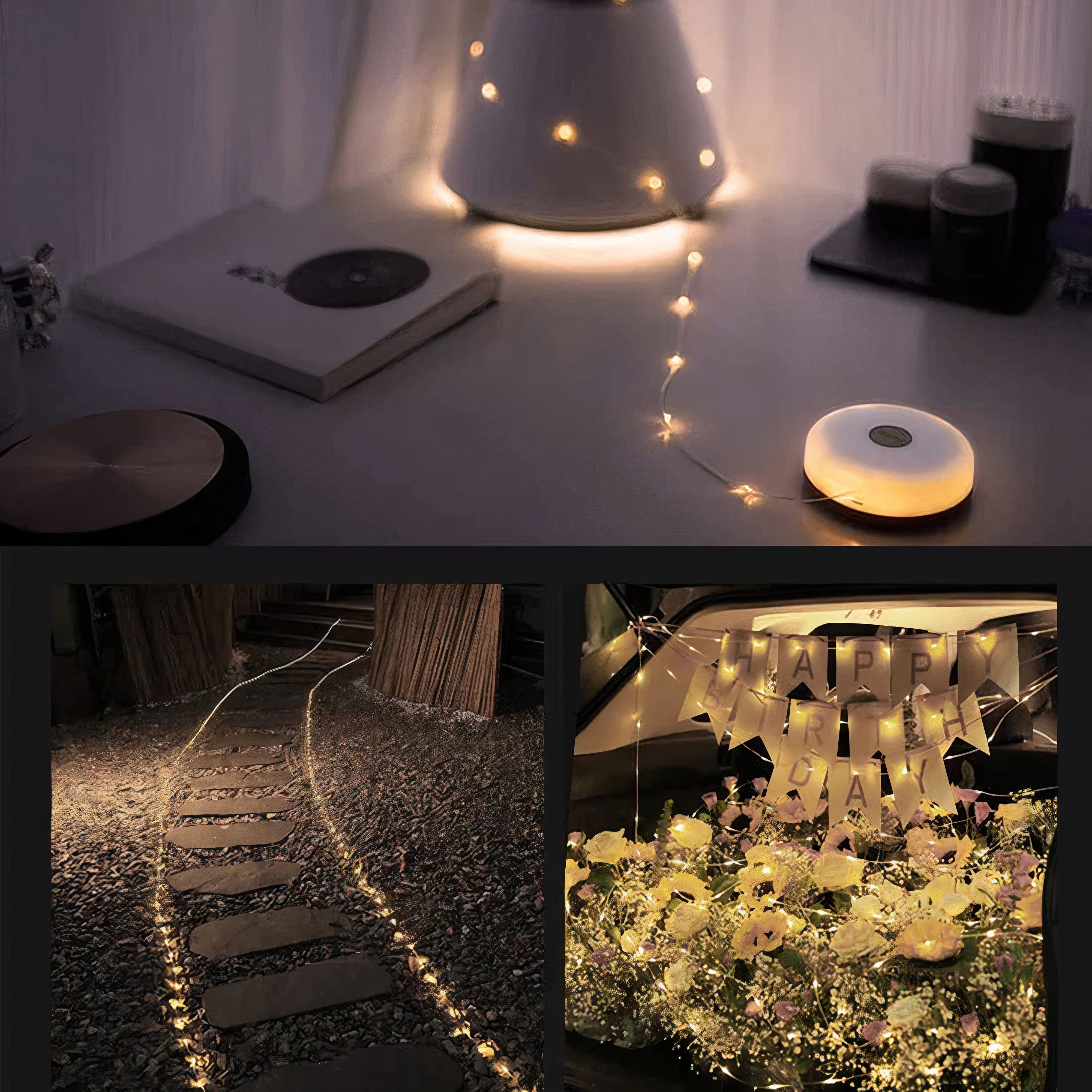 Retractable LED String Lights with Lantern | 2-in-1, USB-C Rechargeable