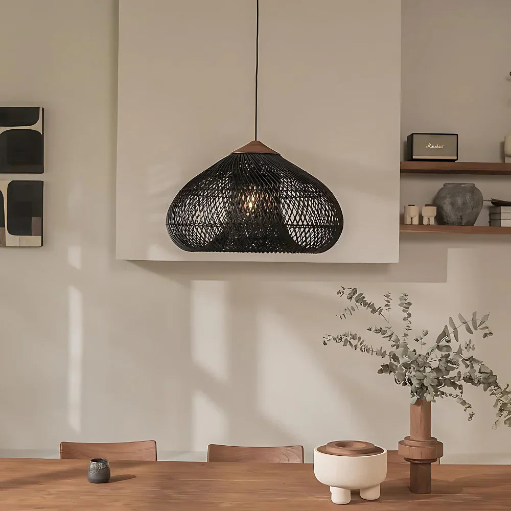 Handwoven Rattan Pendant Light | Japandi Style, E27