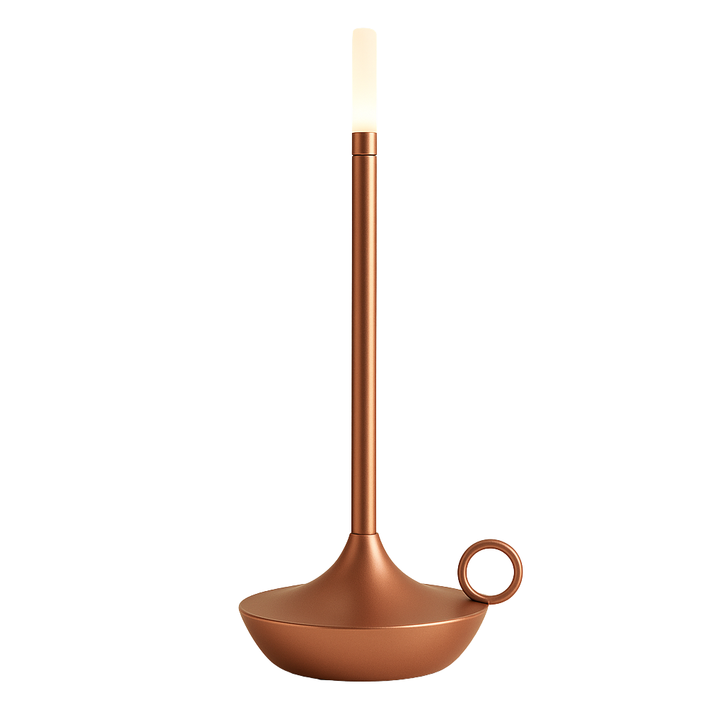 Scandinavian LED Table Lamp | Wireless, Dimmable Brushed Aluminium