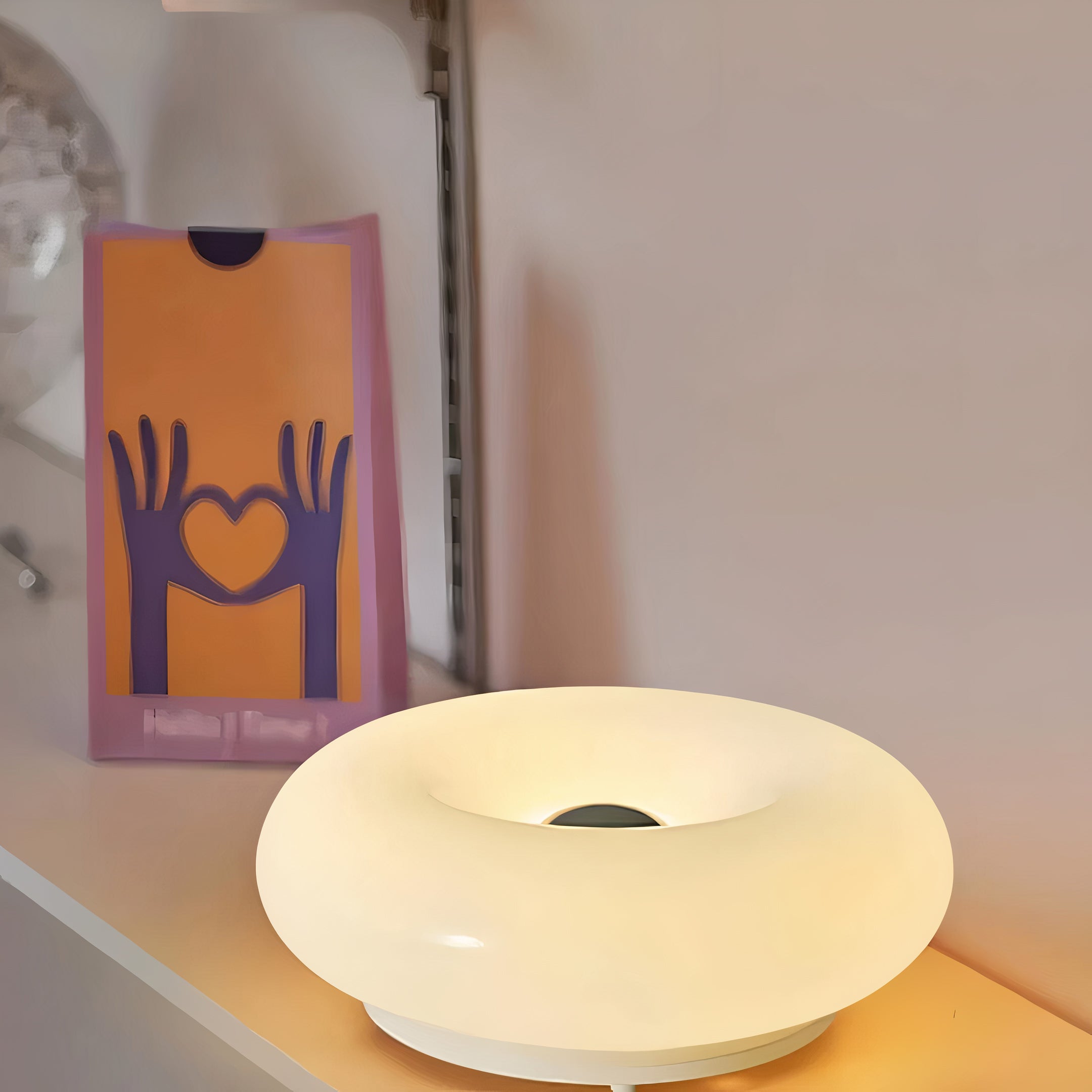 Bauhaus Glass Ring Table Lamp | Dimmable LED, Touch Control