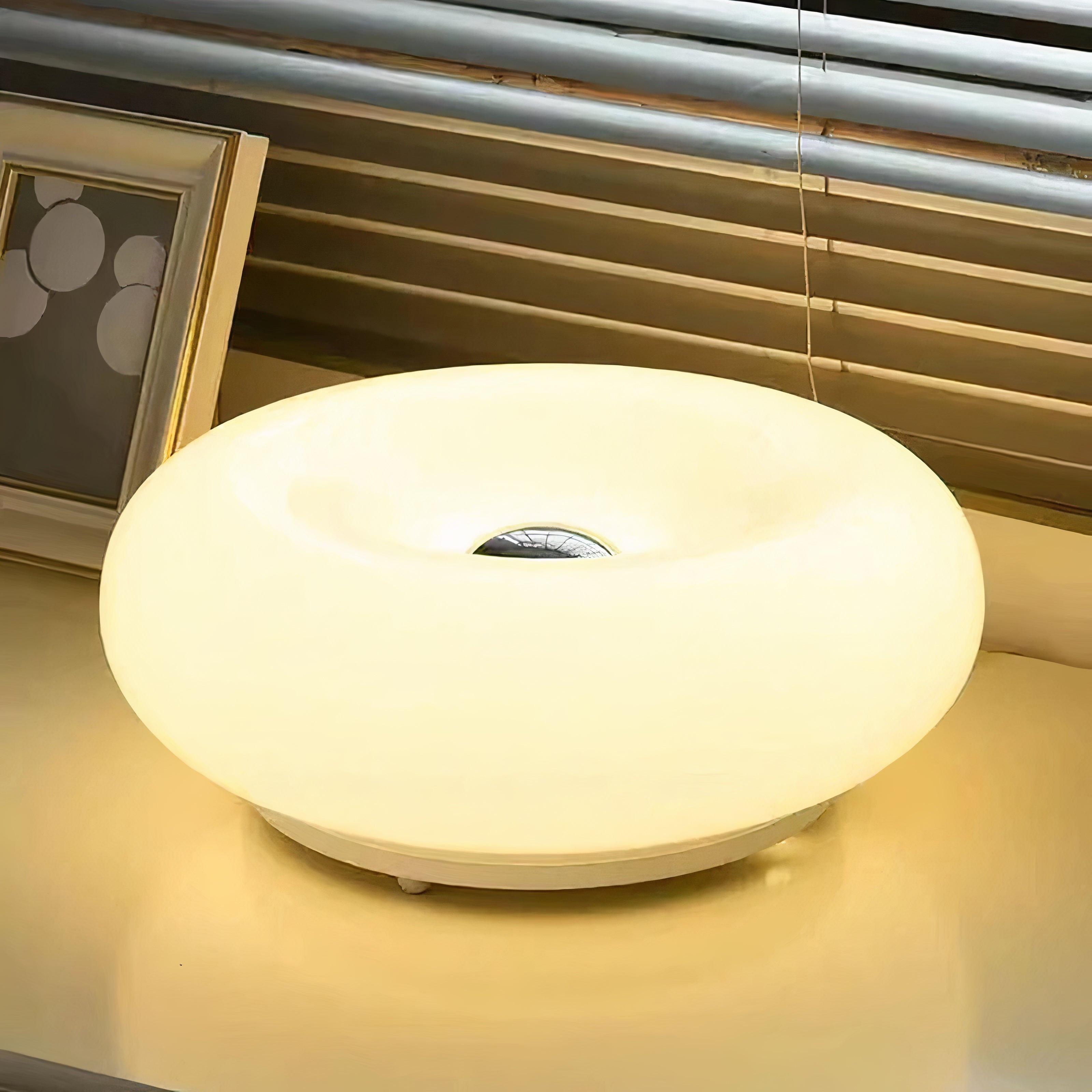 Bauhaus Glass Ring Table Lamp | Dimmable LED, Touch Control