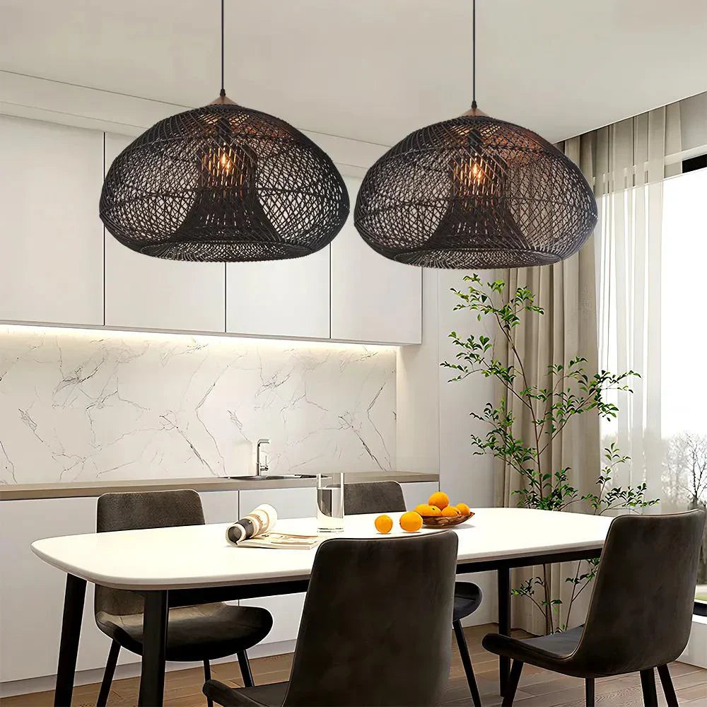 Handwoven Rattan Pendant Light | Japandi Style, E27