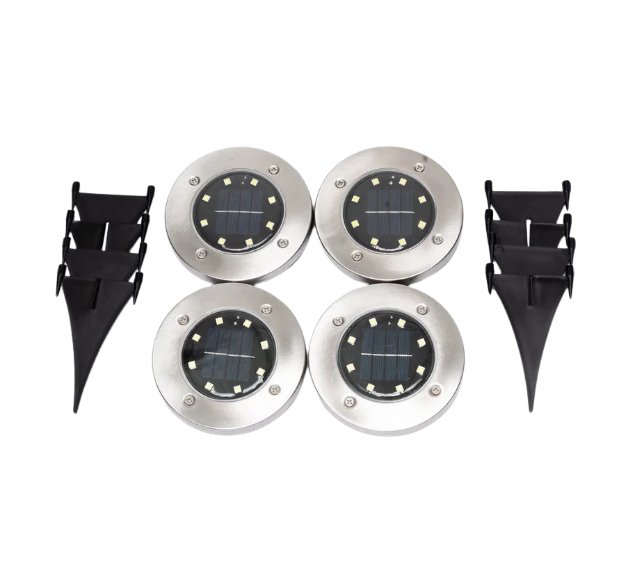 Solar Garden Path Lights | Set of 4, IP65 Warm White LED