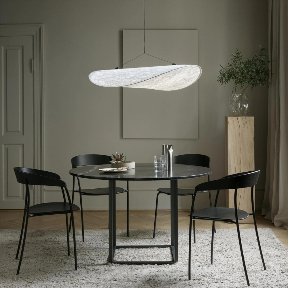 Japandi Silk Pendant Light | Round, Height-Adjustable, E27