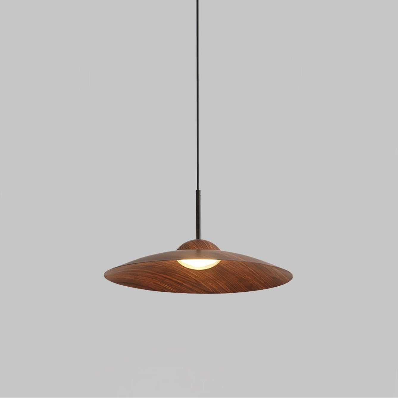 Round Pendant Light | Japandi Wood-Look, Integrated LED