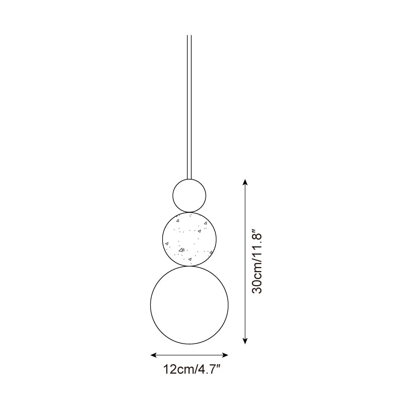 Travertine Pendant Light | Natural Stone, Walnut & Opal Glass