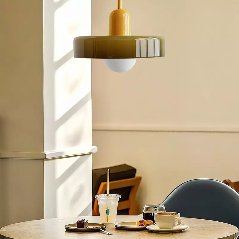 Bauhaus Glass Pendant Light | Leaded Glass, Two Sizes
