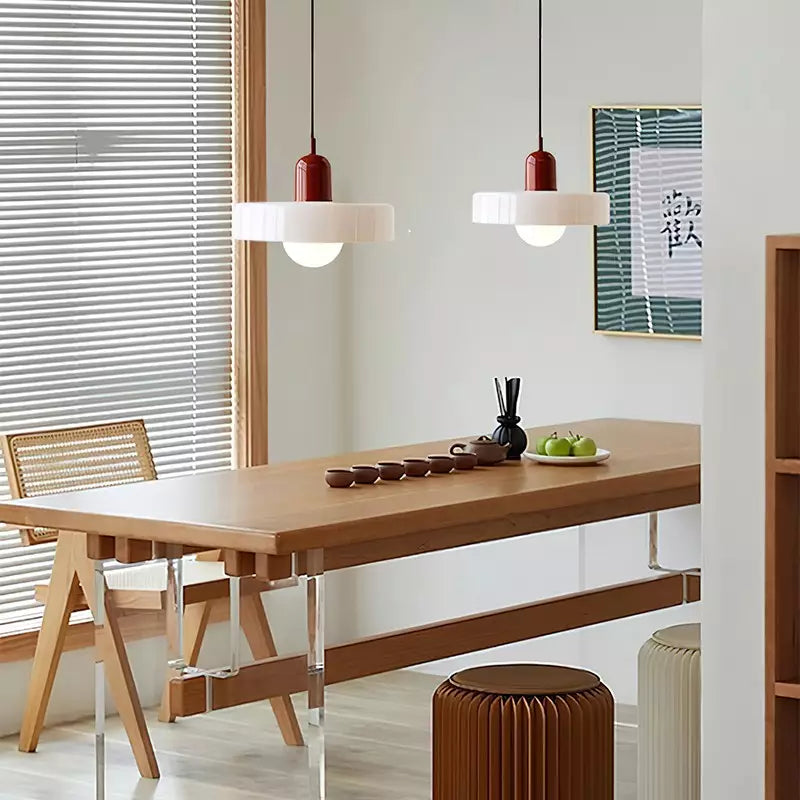 Bauhaus Glass Pendant Light | Leaded Glass, Two Sizes