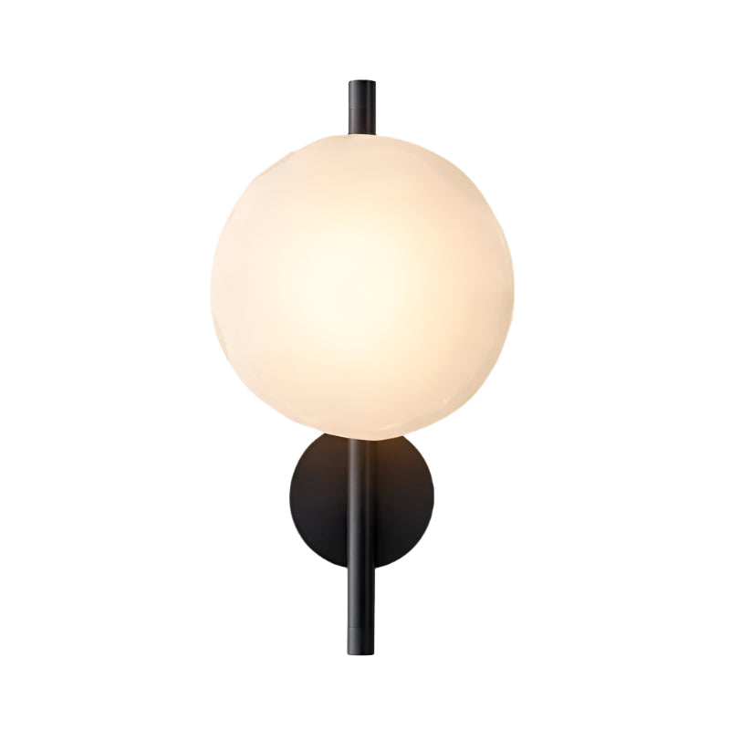Nordic Round Glass Wall Sconce | Rippled Mouth-Blown Glass