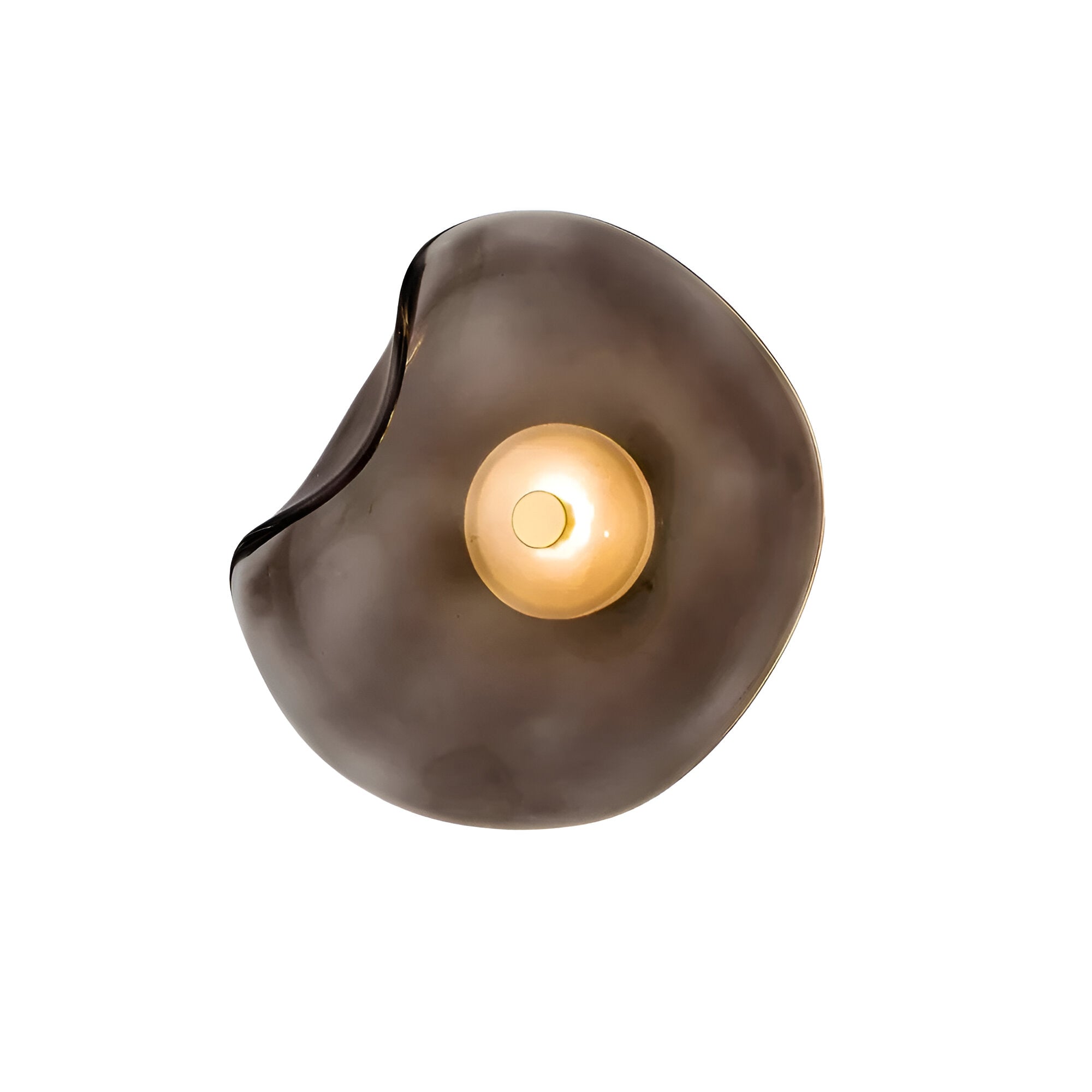 Curved Glass LED Wall Light | Japandi Style, Warm White