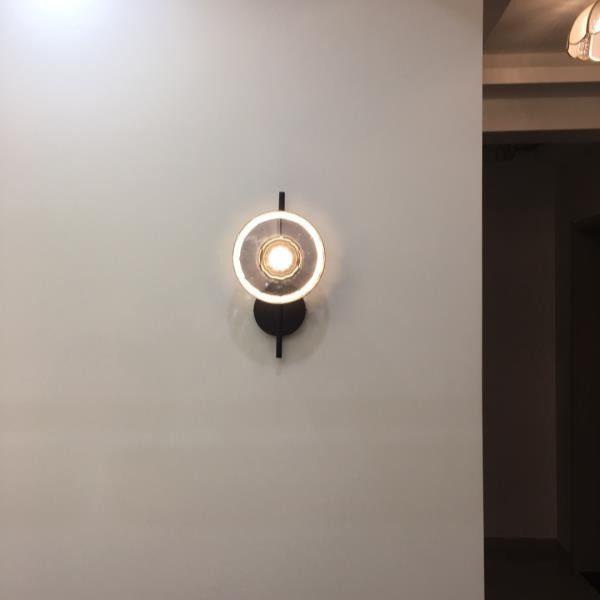 Nordic Round Glass Wall Sconce | Rippled Mouth-Blown Glass