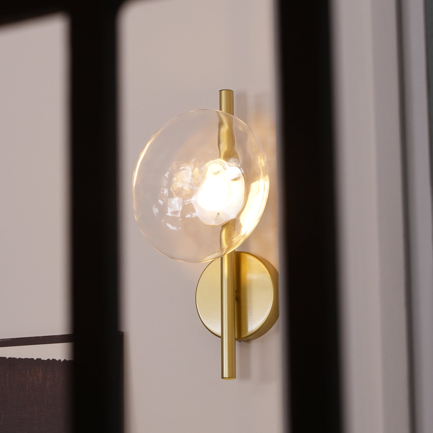 Nordic Round Glass Wall Sconce | Rippled Mouth-Blown Glass