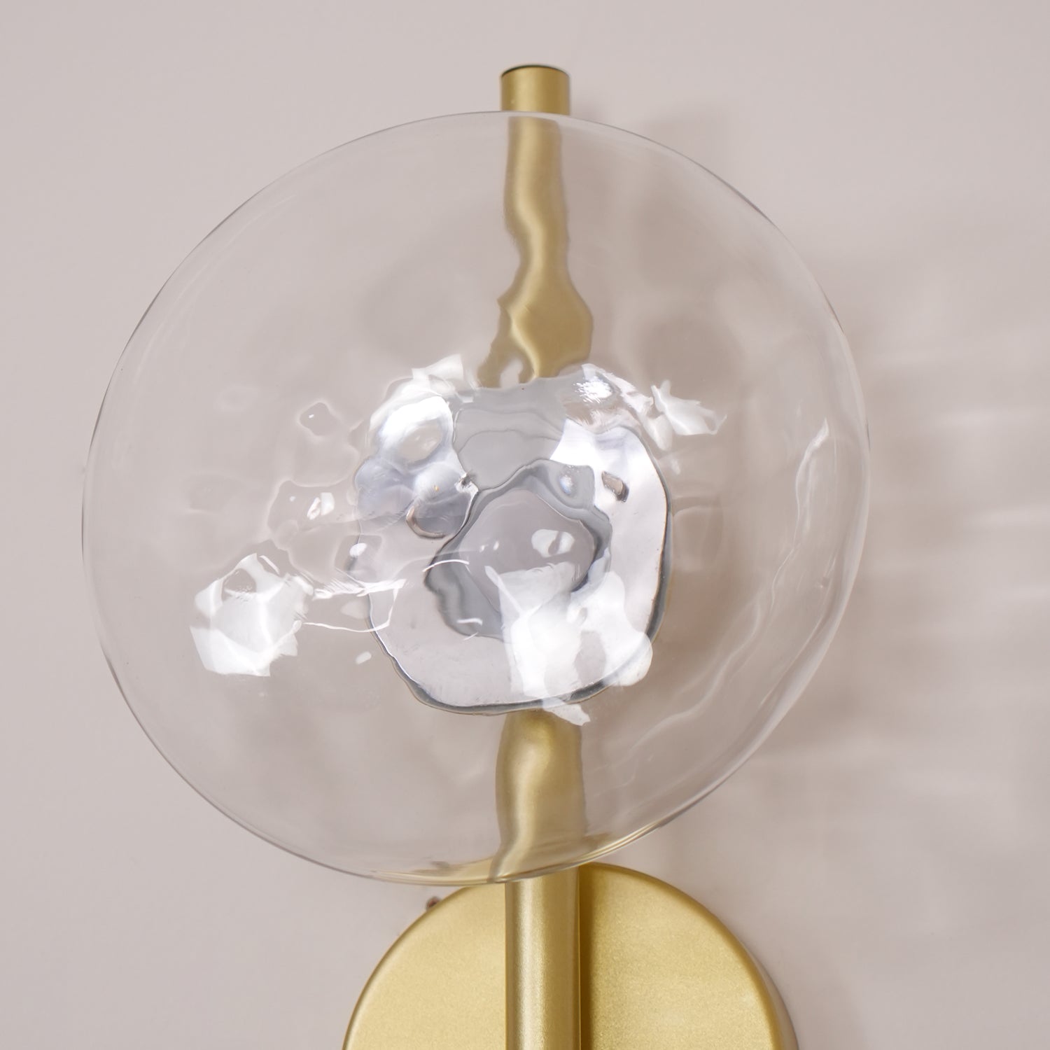 Nordic Round Glass Wall Sconce | Rippled Mouth-Blown Glass